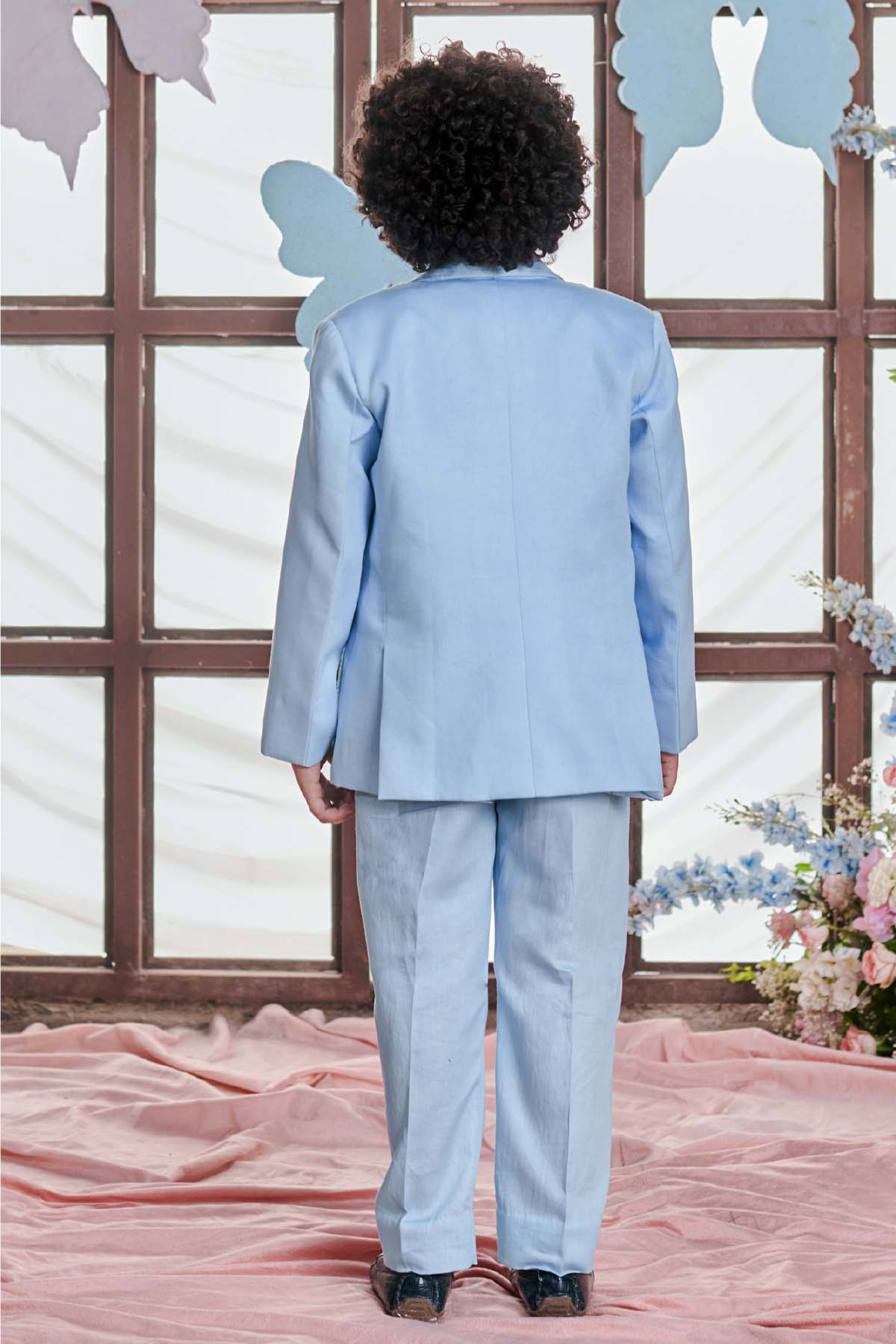 Crystal Blue Embroidered Suit