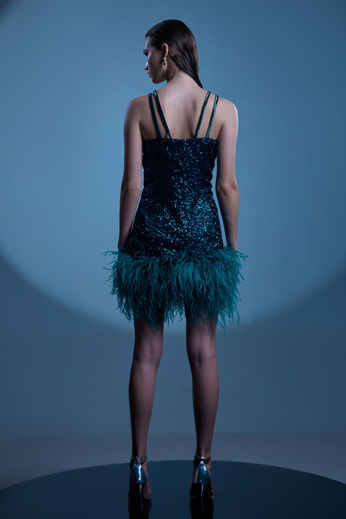 Crystal Teal Sequins Dress