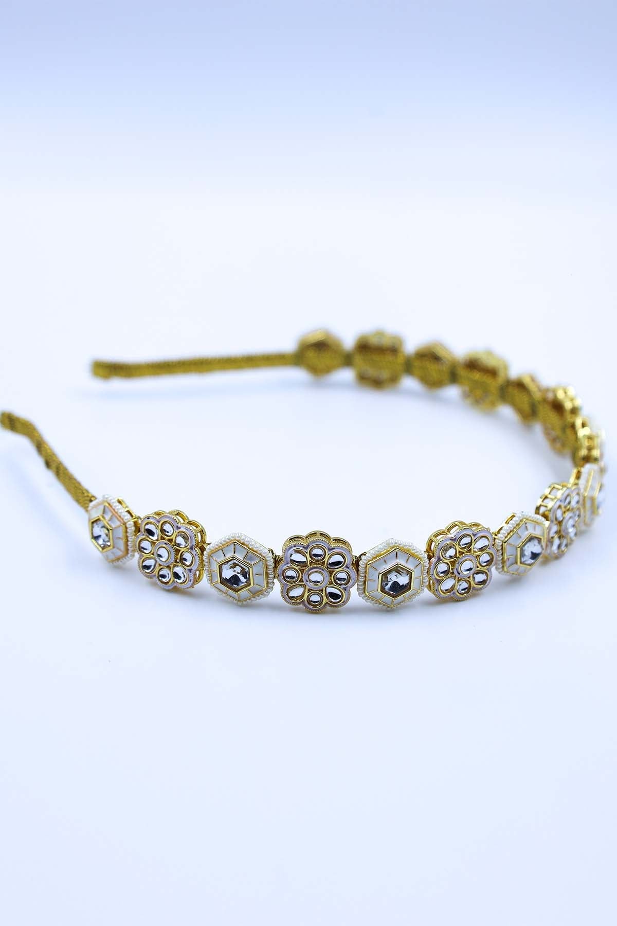 Buy Crystal Floral Broach Hairband by Foot Fuel for women online at ScrollnShops