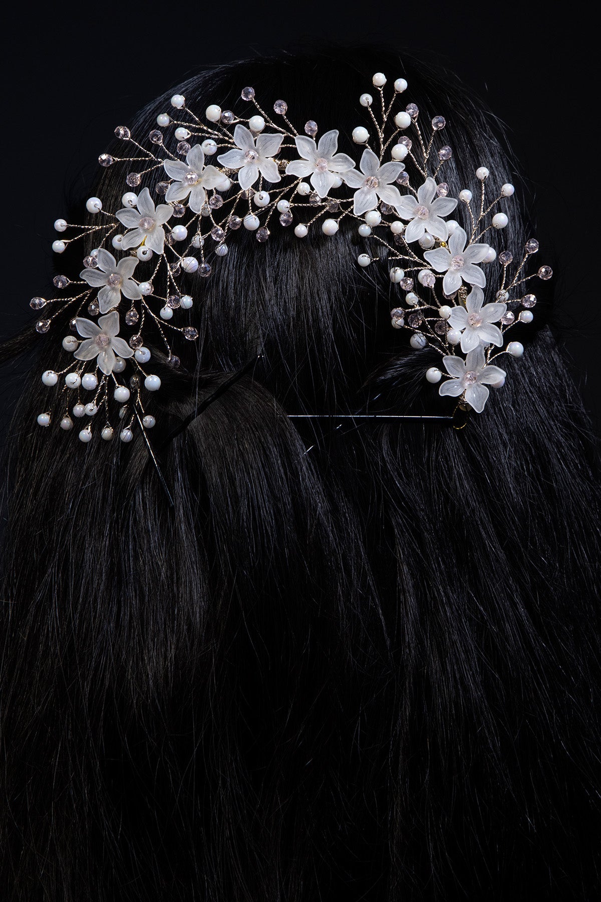 Buy Crystal White Bale Bun Clip by Beauty Spot Jewellery for Women online at ScrollnShops