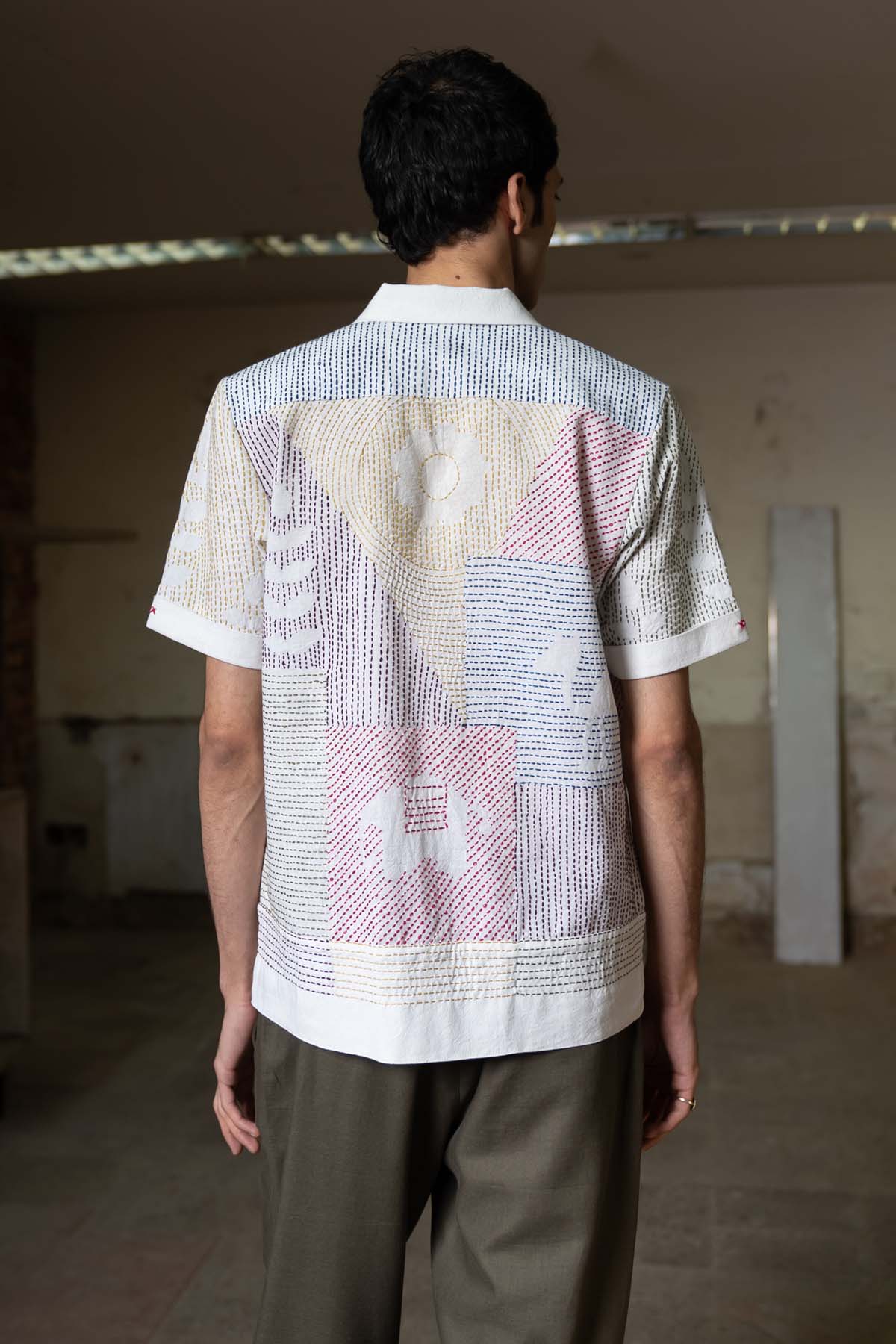 Cuban Collar Cotton Shirt