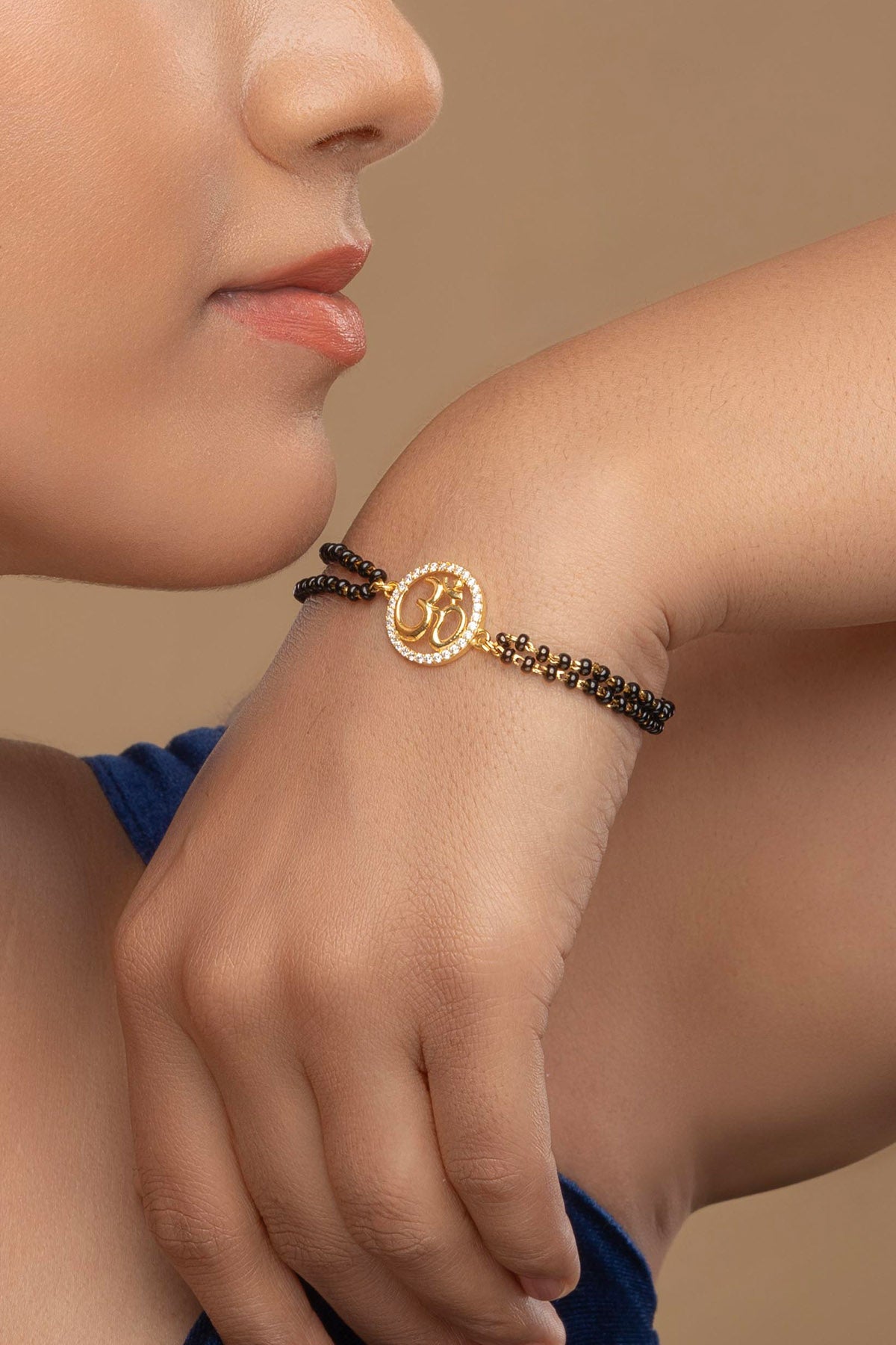 Buy Cubic Zirconia Hand Mangalsutra by Sica for women online at ScrollnShops