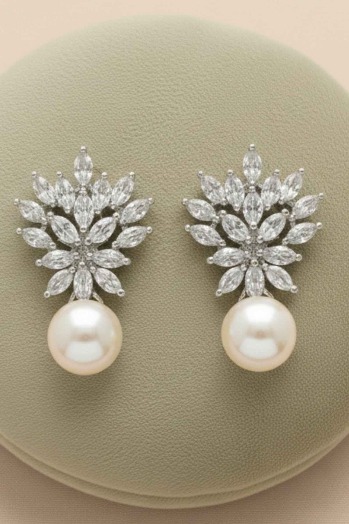 Buy Cubic Zirconia White Earring for women by J Pearls online available at scrollnshops