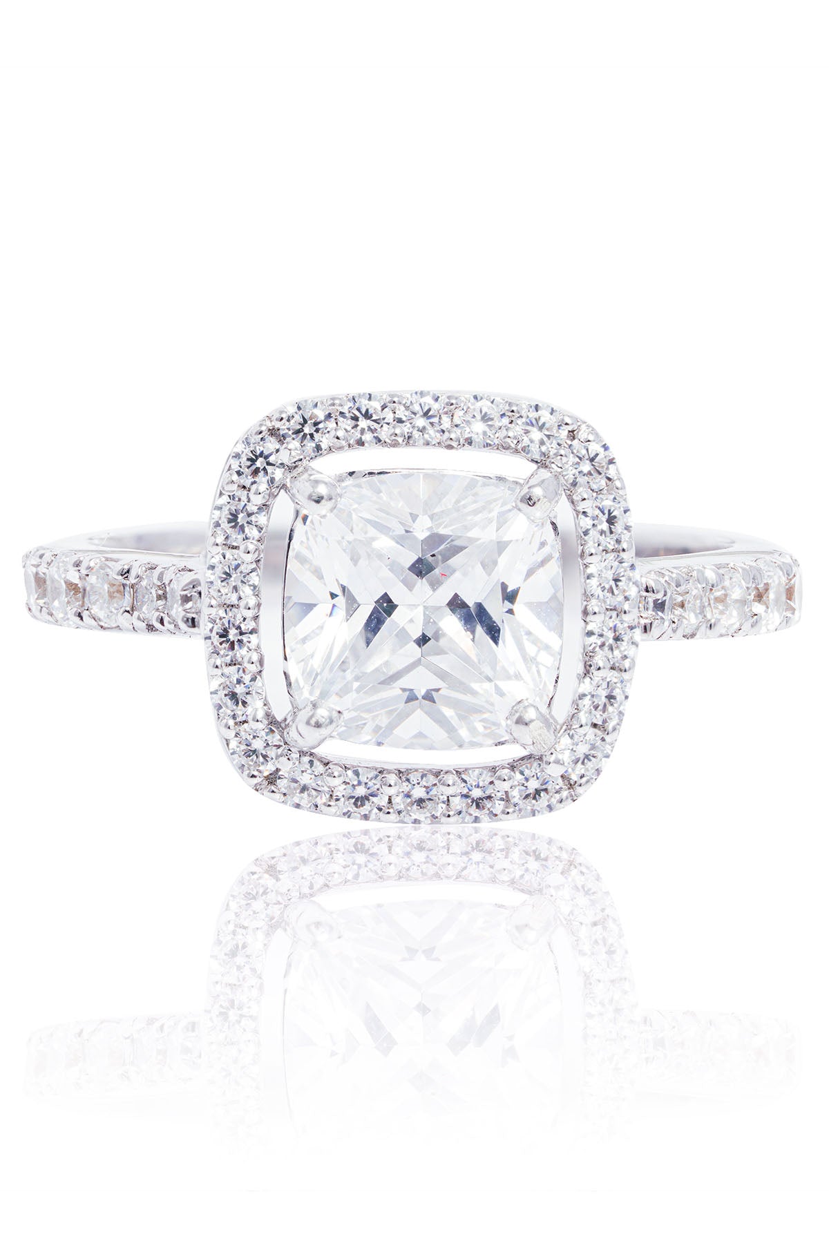 Cushion Cut Halo Ring