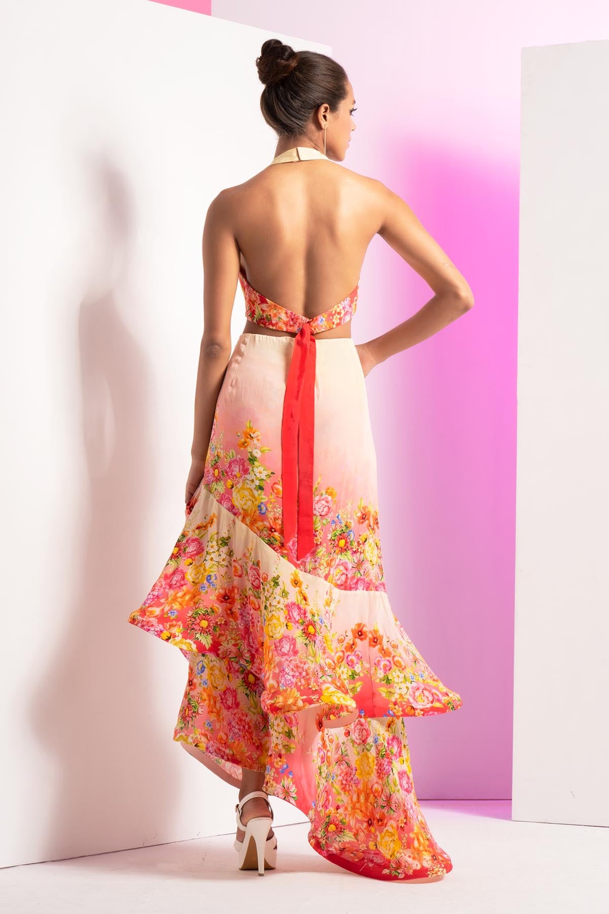 Dainty Floret Asymmetric Dress