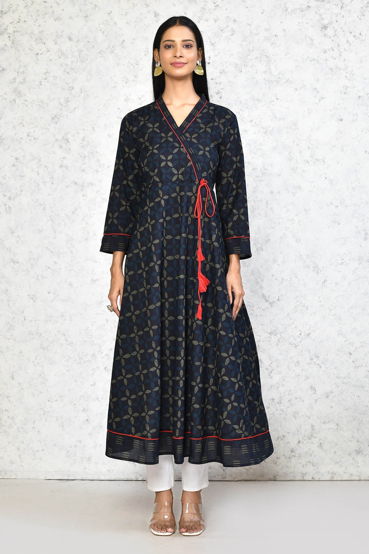 Dark Blue Printed Kurta