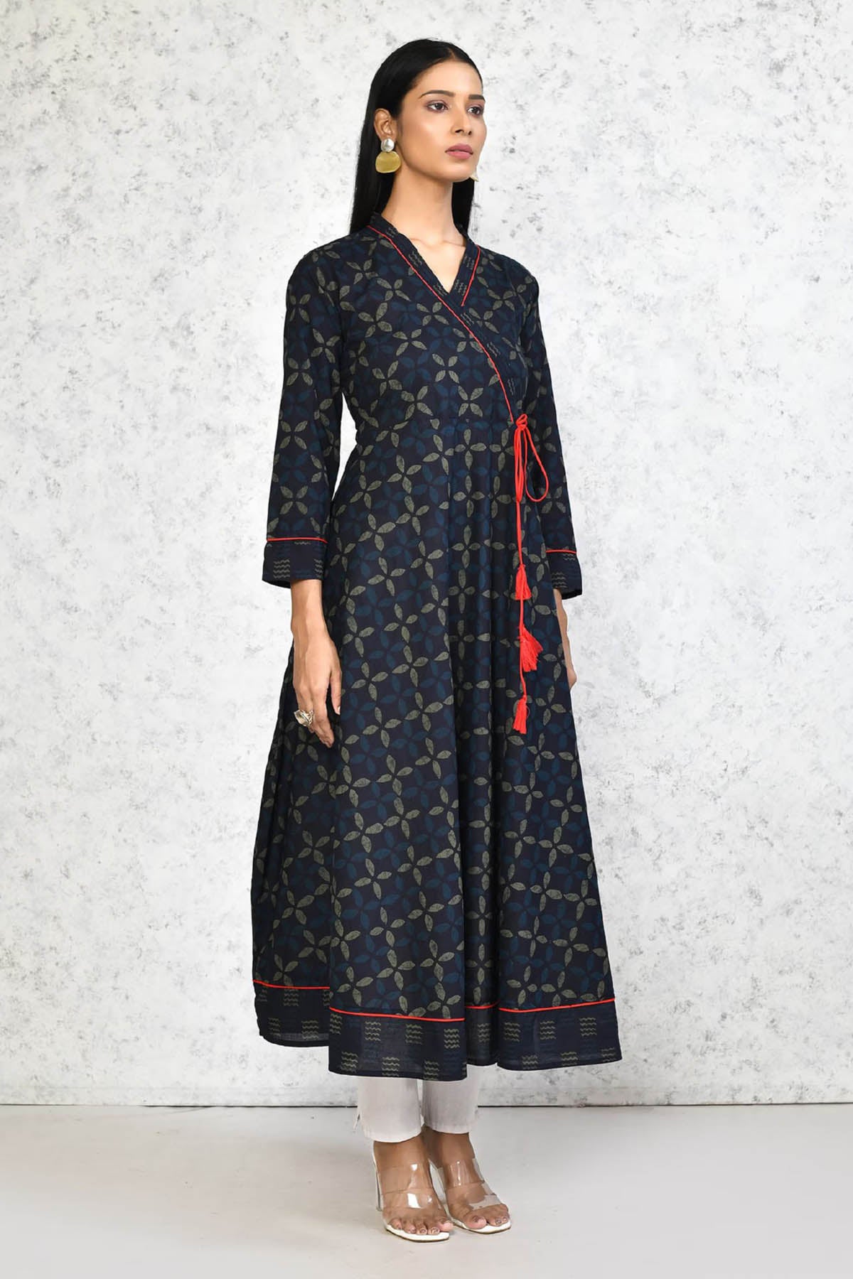 Dark Blue Printed Kurta