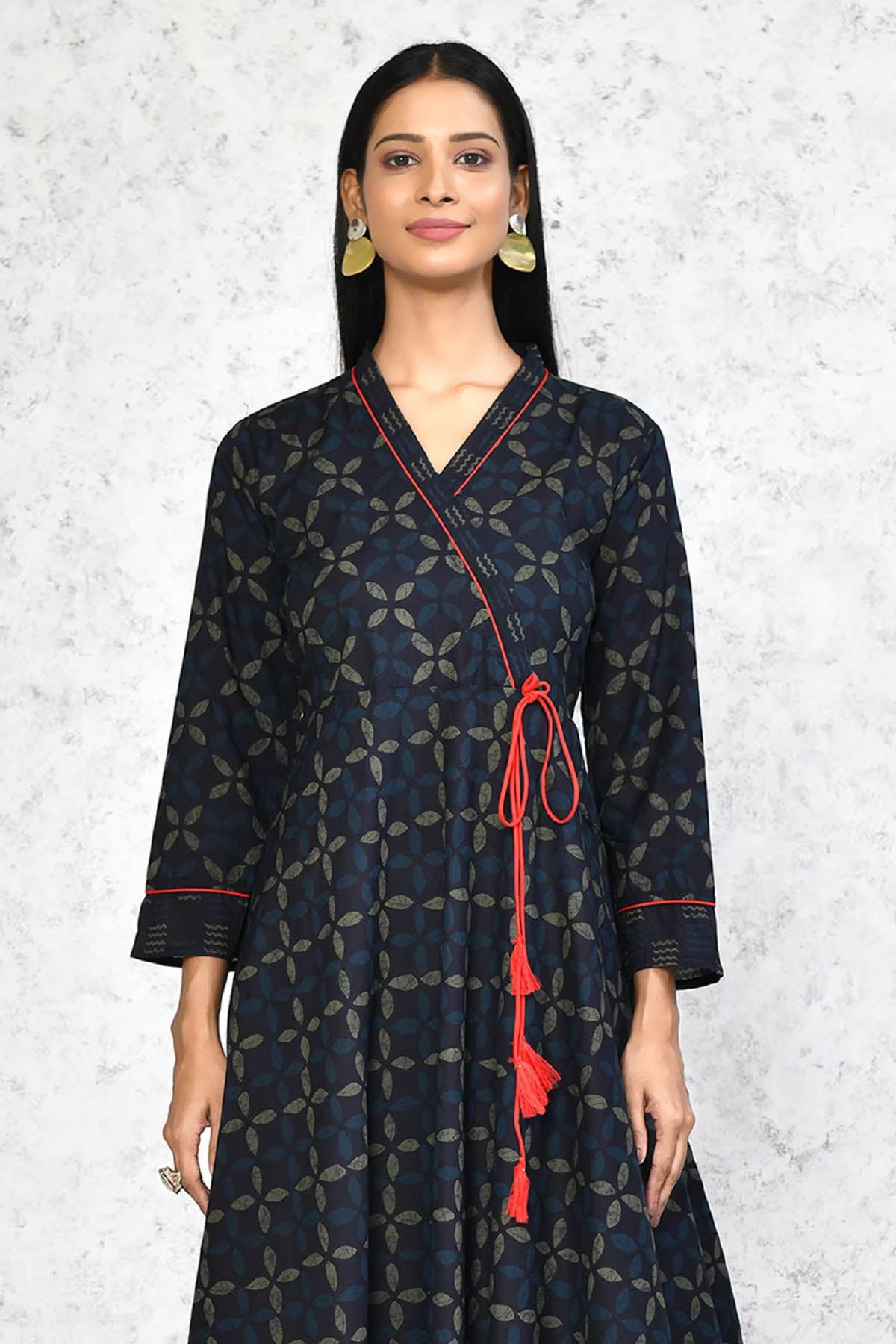 Dark Blue Printed Kurta