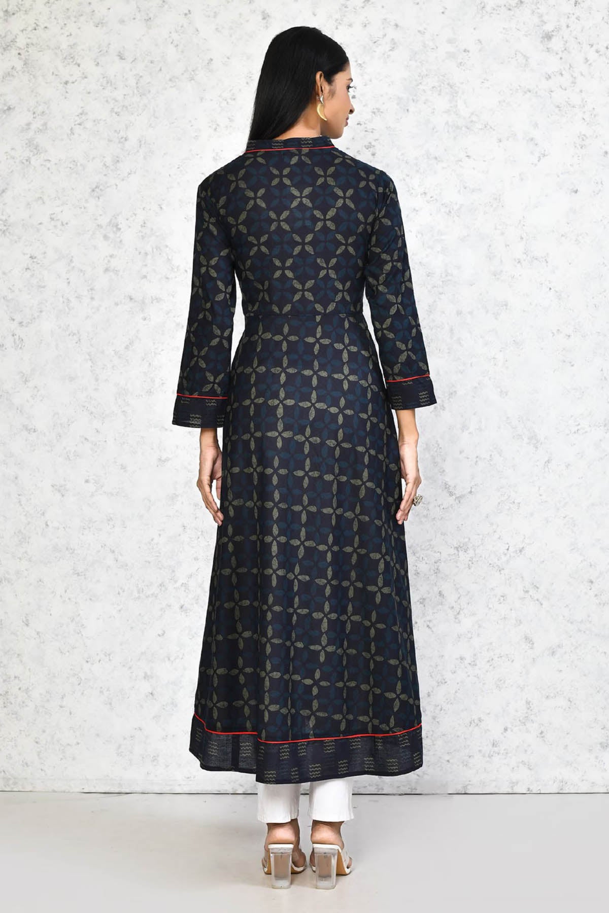 Dark Blue Printed Kurta