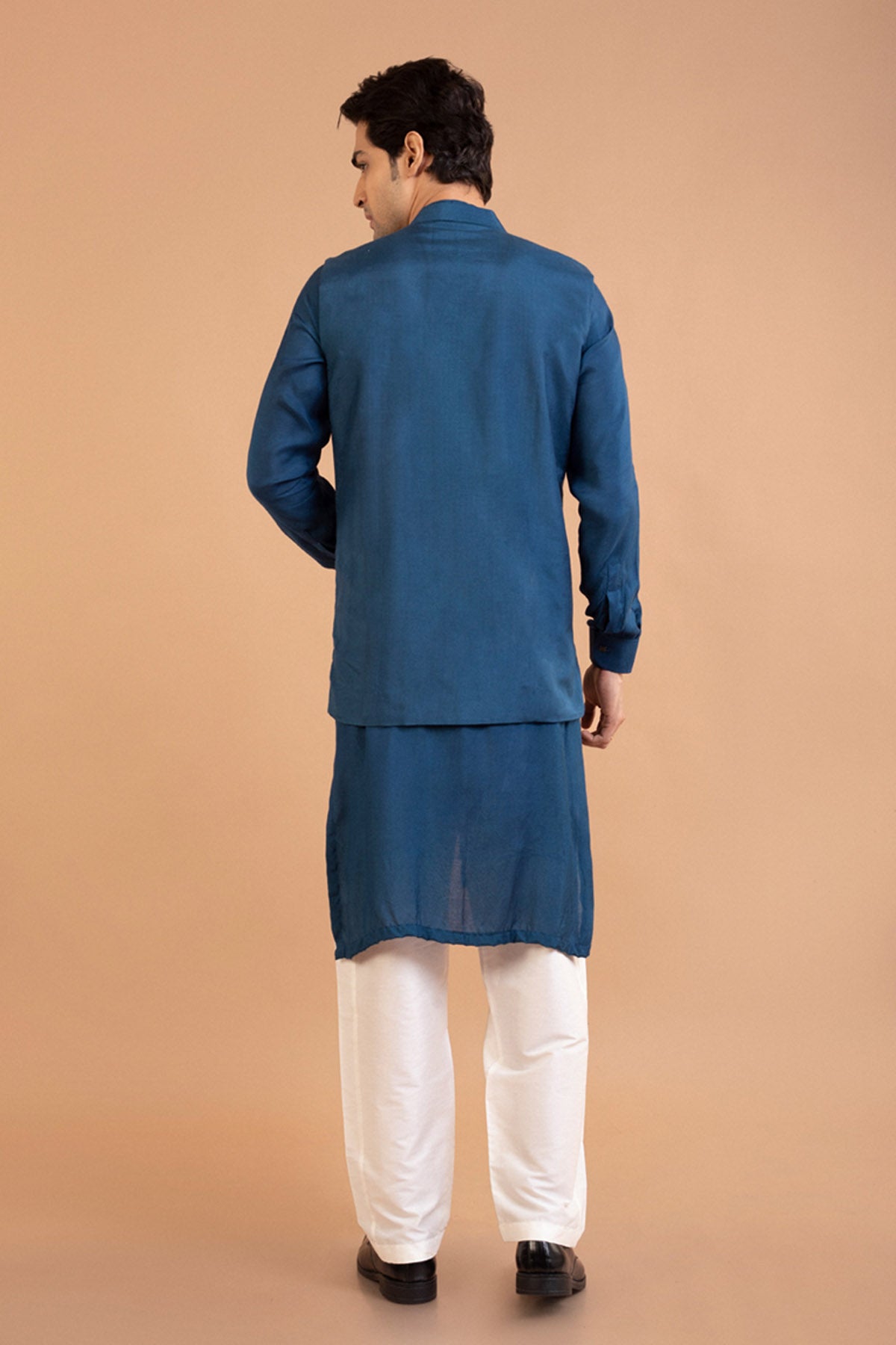Dark Blue Royal Silk Bundi Set
