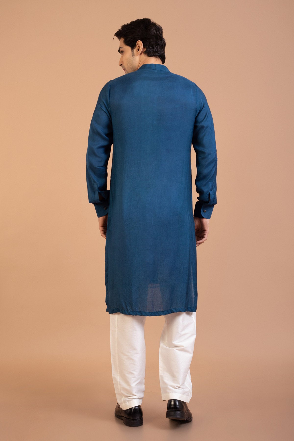 Dark Blue Royal Silk Kurta Set