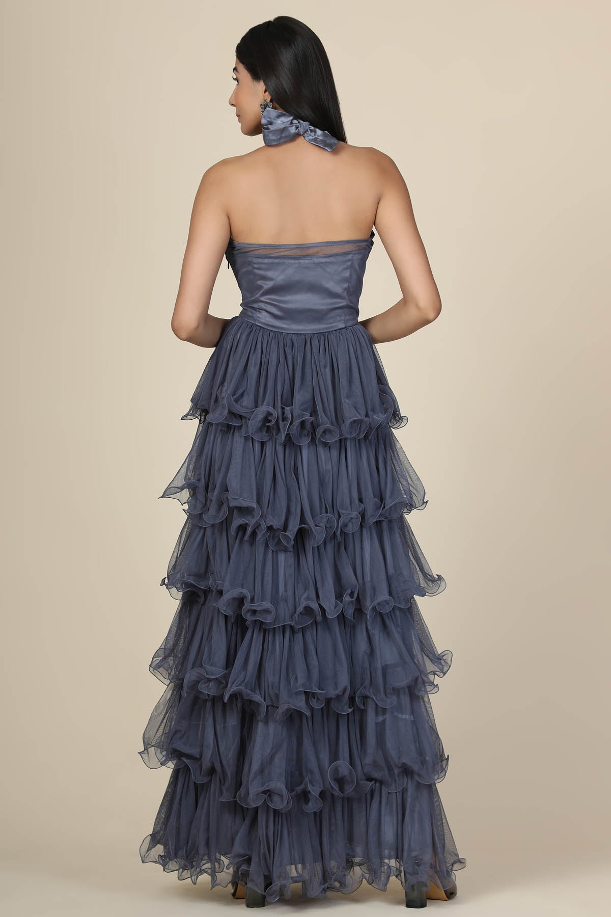 Dark Grey Multi-tier Dress