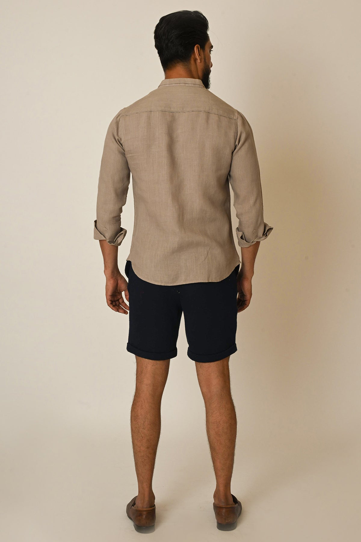 Dark Beige Splash Pattern Shirt