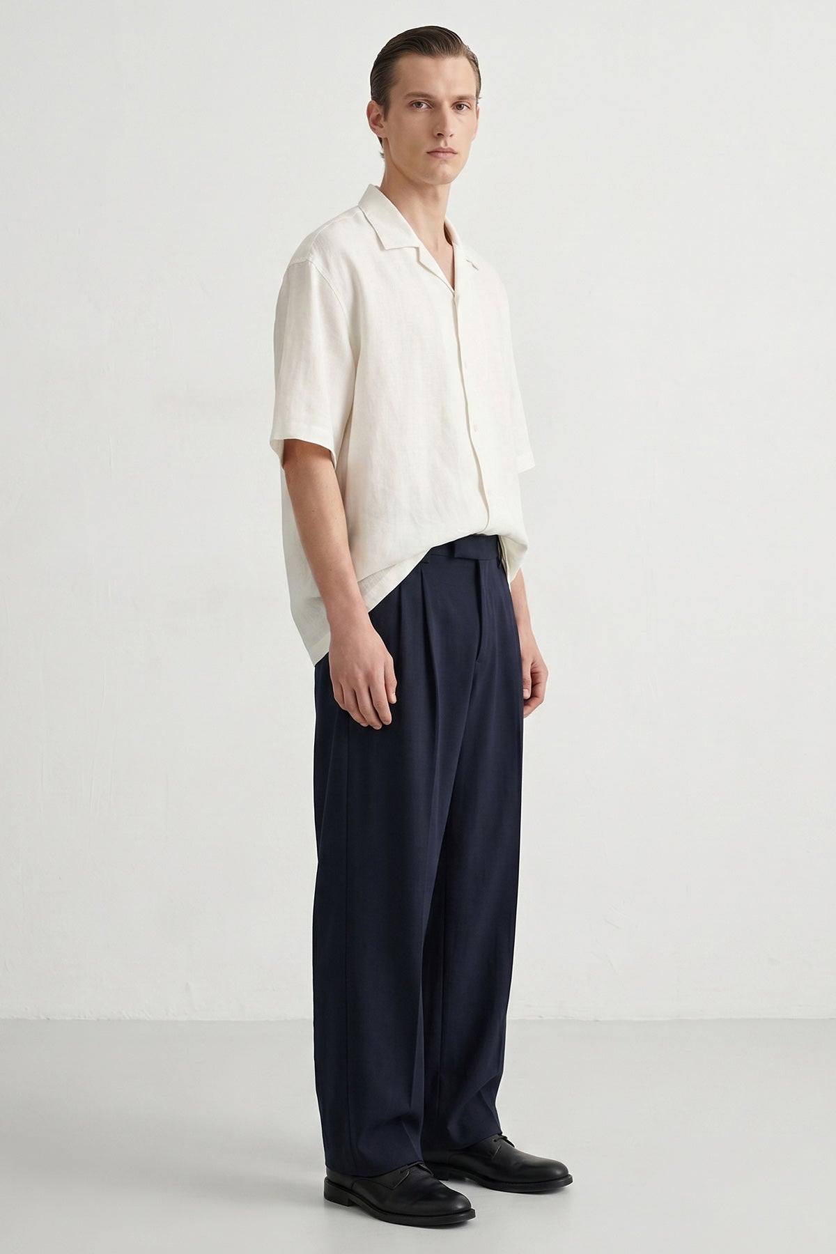 Dark Navy Viscose Lycra Pants
