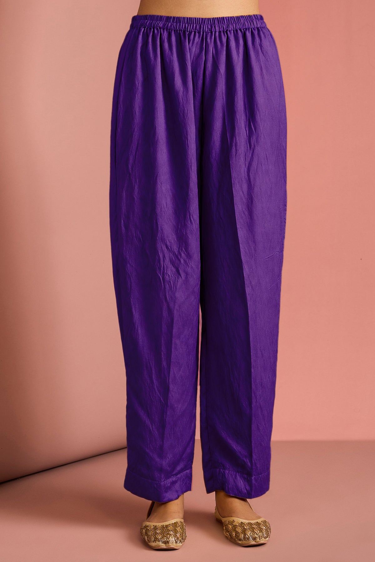 Dark Purple Cutdana Kurta Set