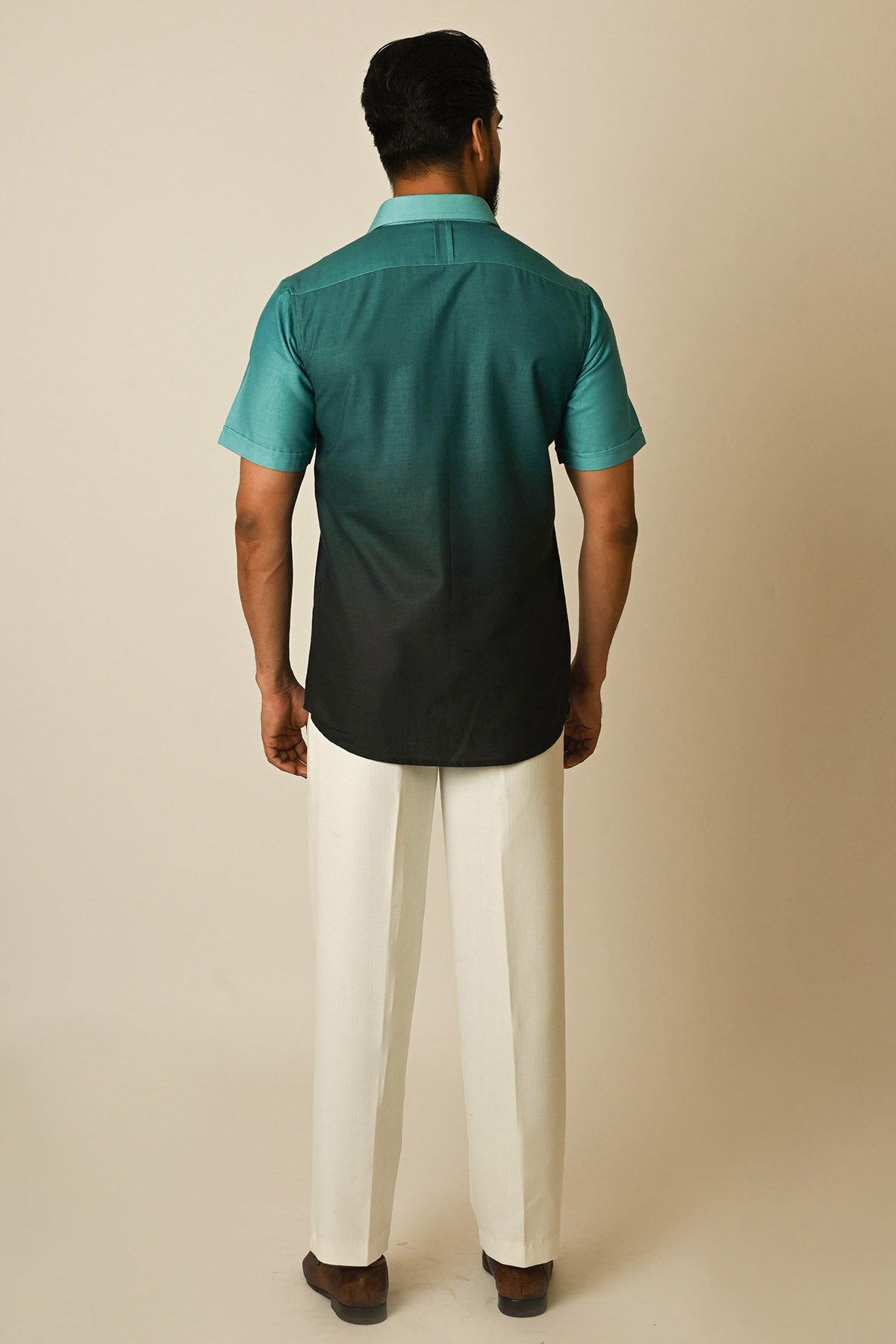 Dark Shaded Teal Textured Shirt