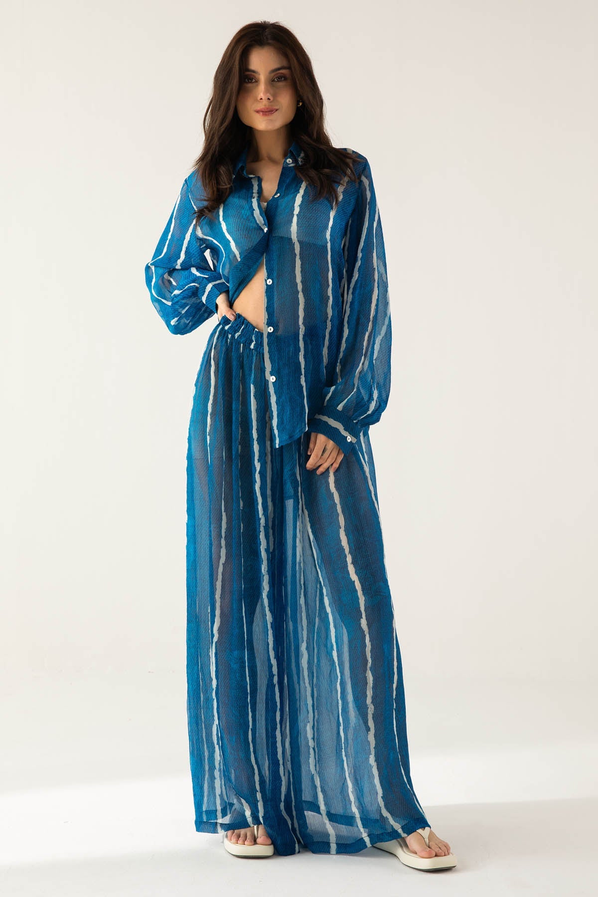 Reena Sharma Dark Teal Shirt And Pants Set For Women Online at ScrollnShops