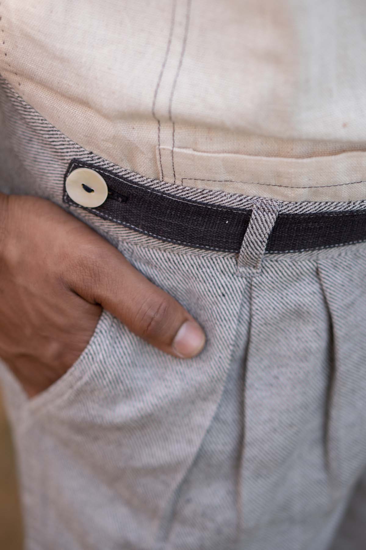 Deep Pleated Cotton Pants