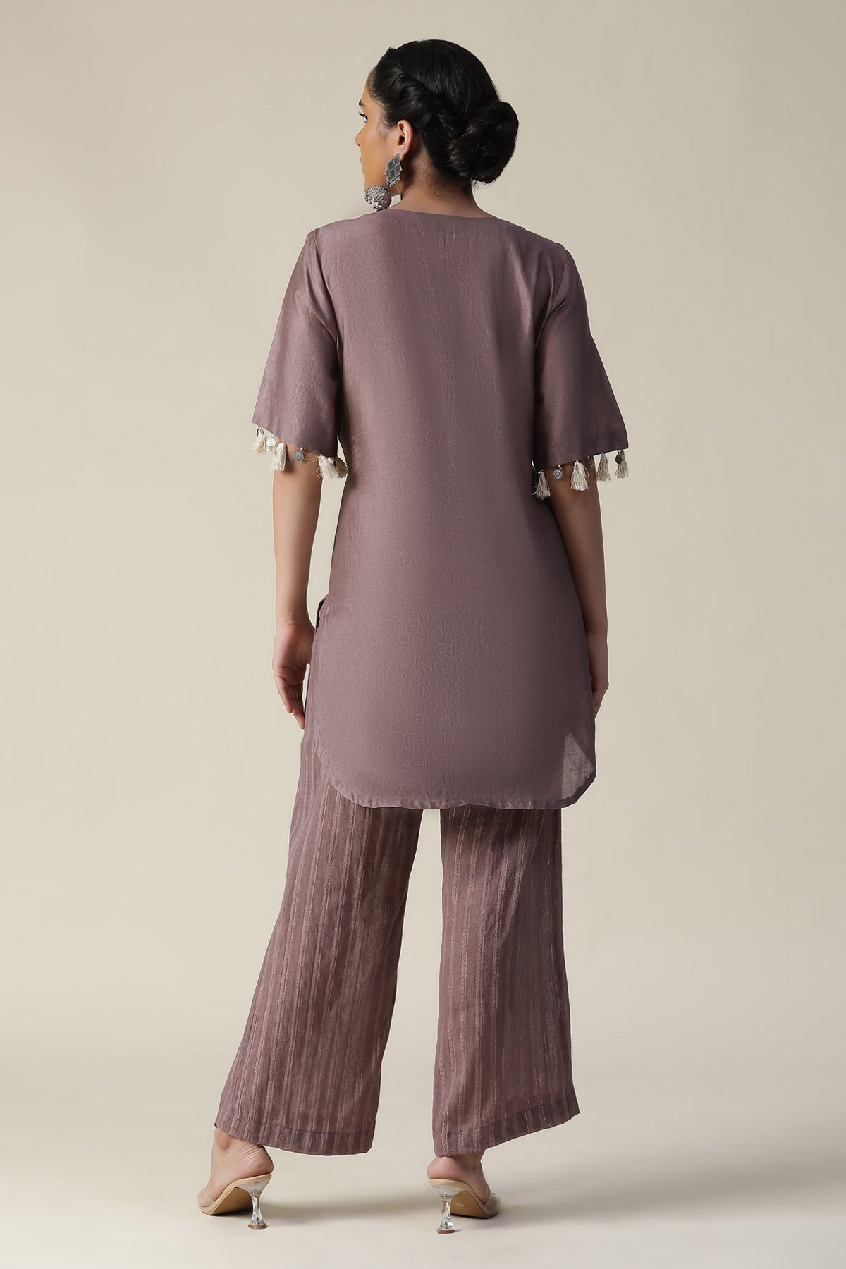 Deep Taupe Painted Kurta & Pants