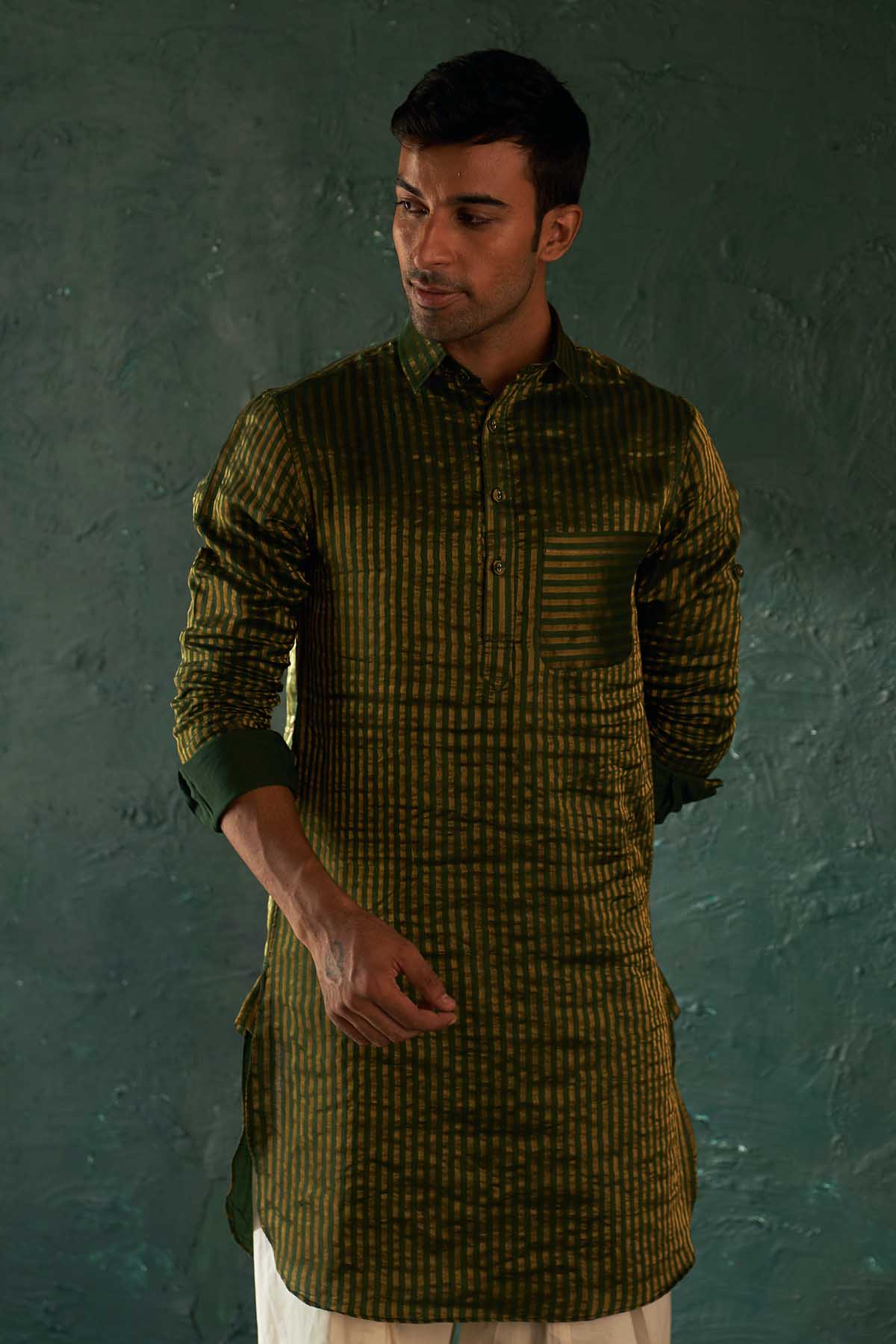 Deep Green Pathani Kurta Set