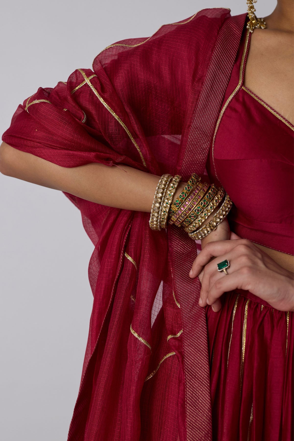 Deep Pink Zardozi Lehenga Set