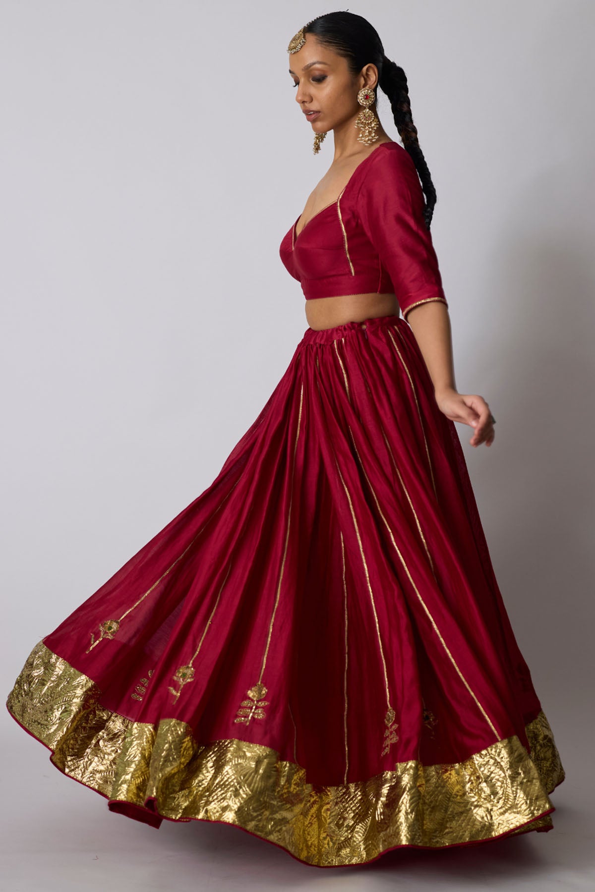 Deep Pink Zardozi Lehenga Set