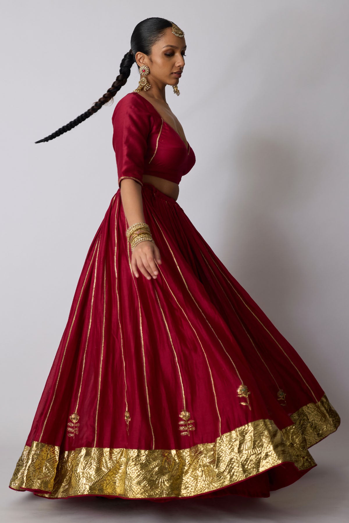 Deep Pink Zardozi Lehenga Set
