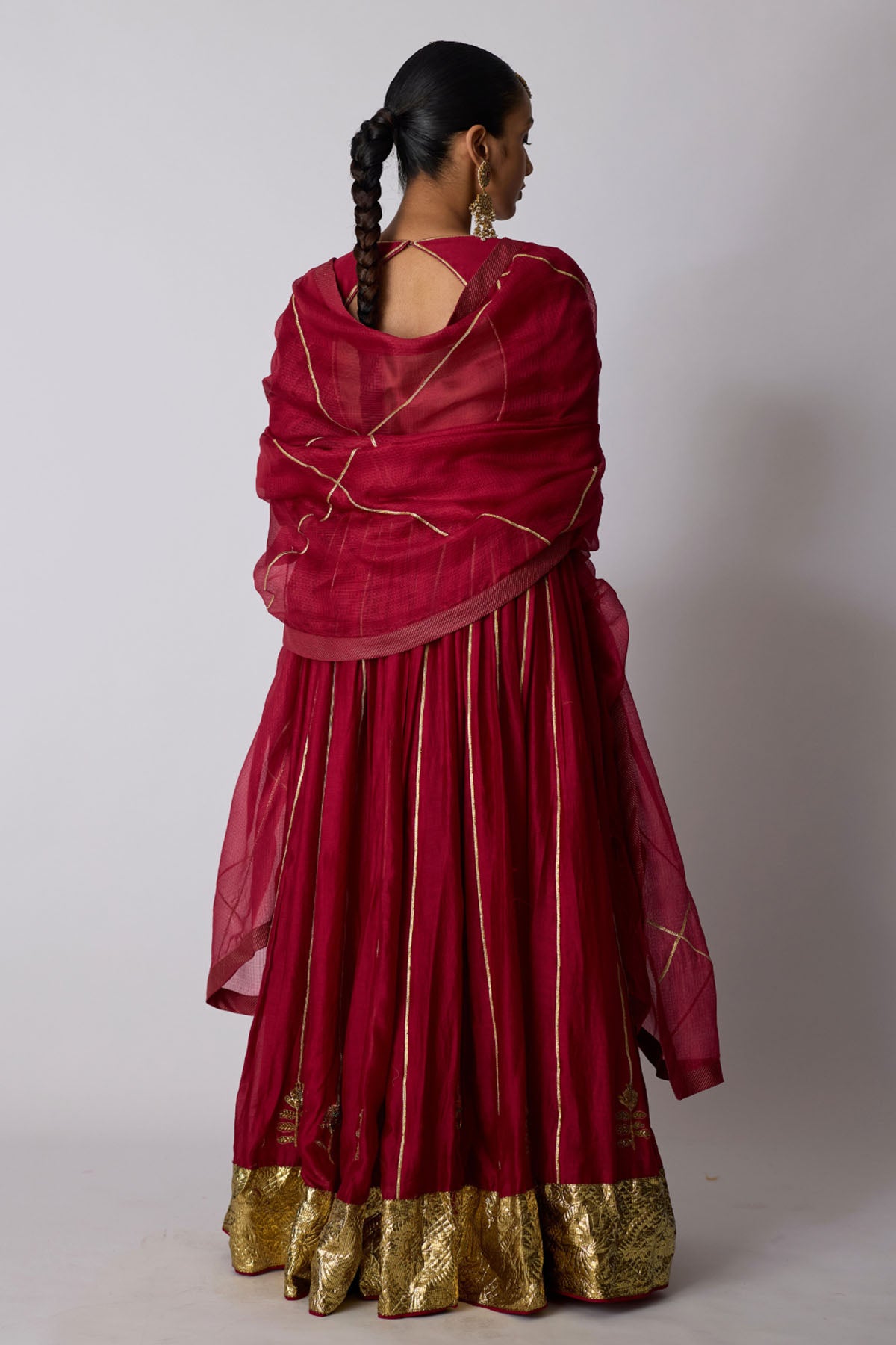 Deep Pink Zardozi Lehenga Set