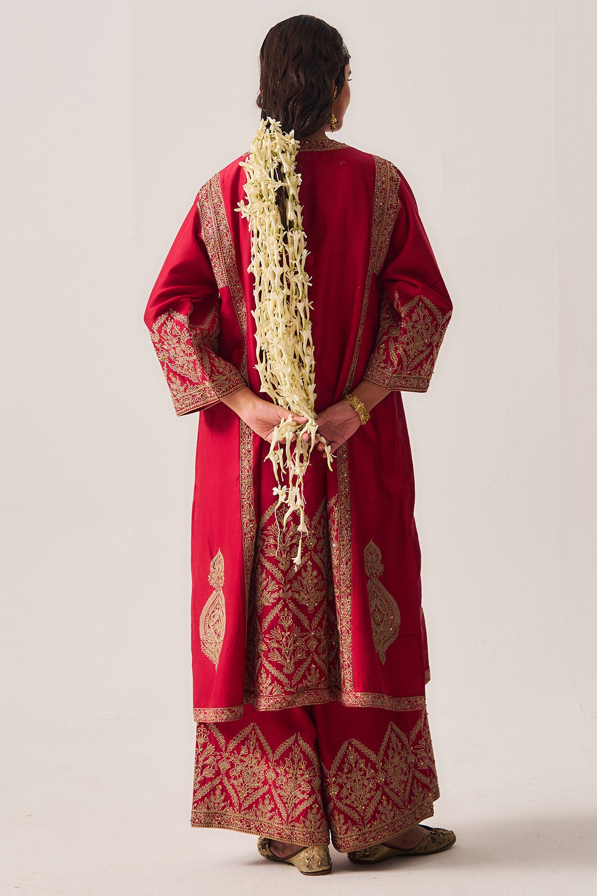 Deep Red Chanderi Kurta & Pants