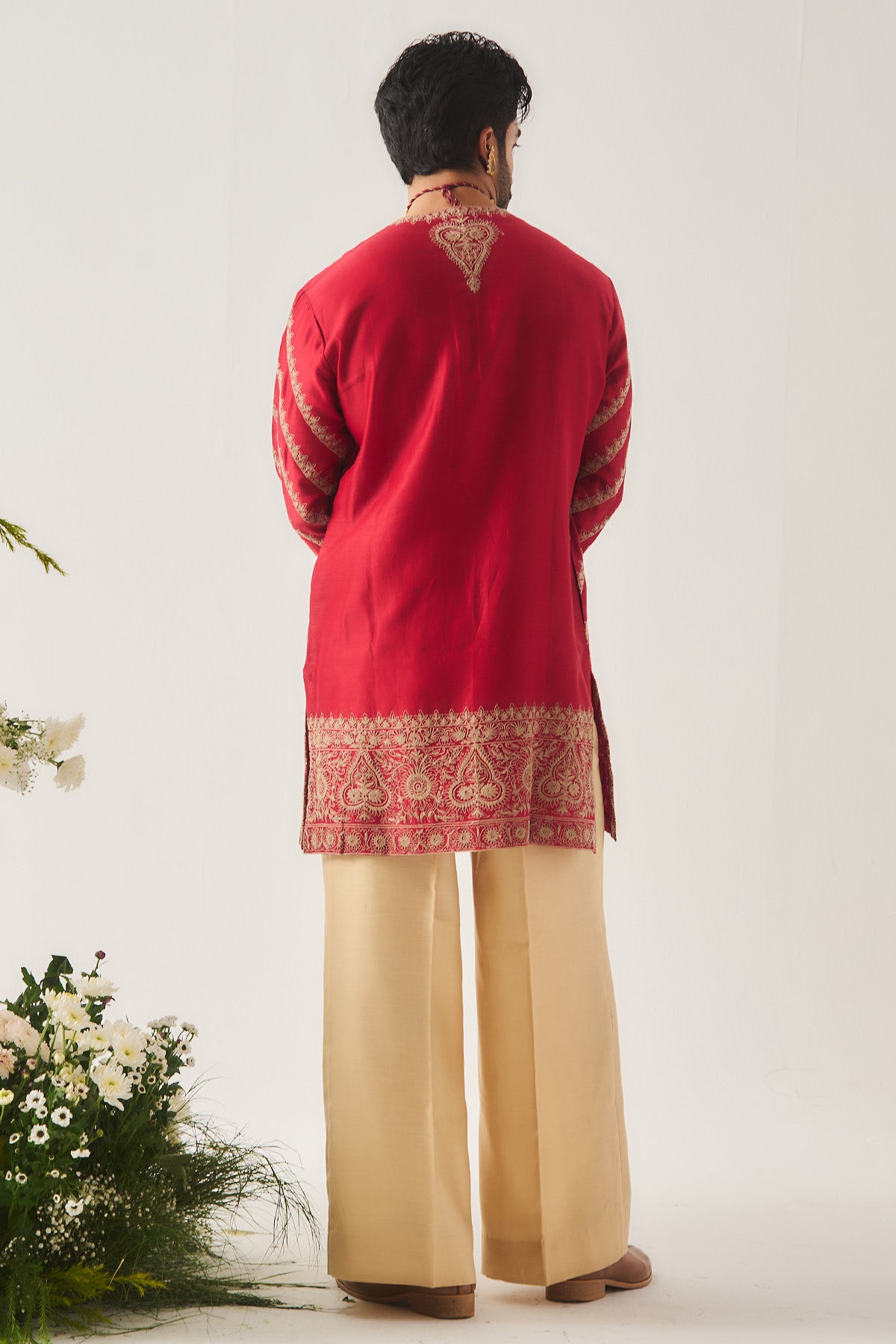 Deep Red Embroidered Kurta Set
