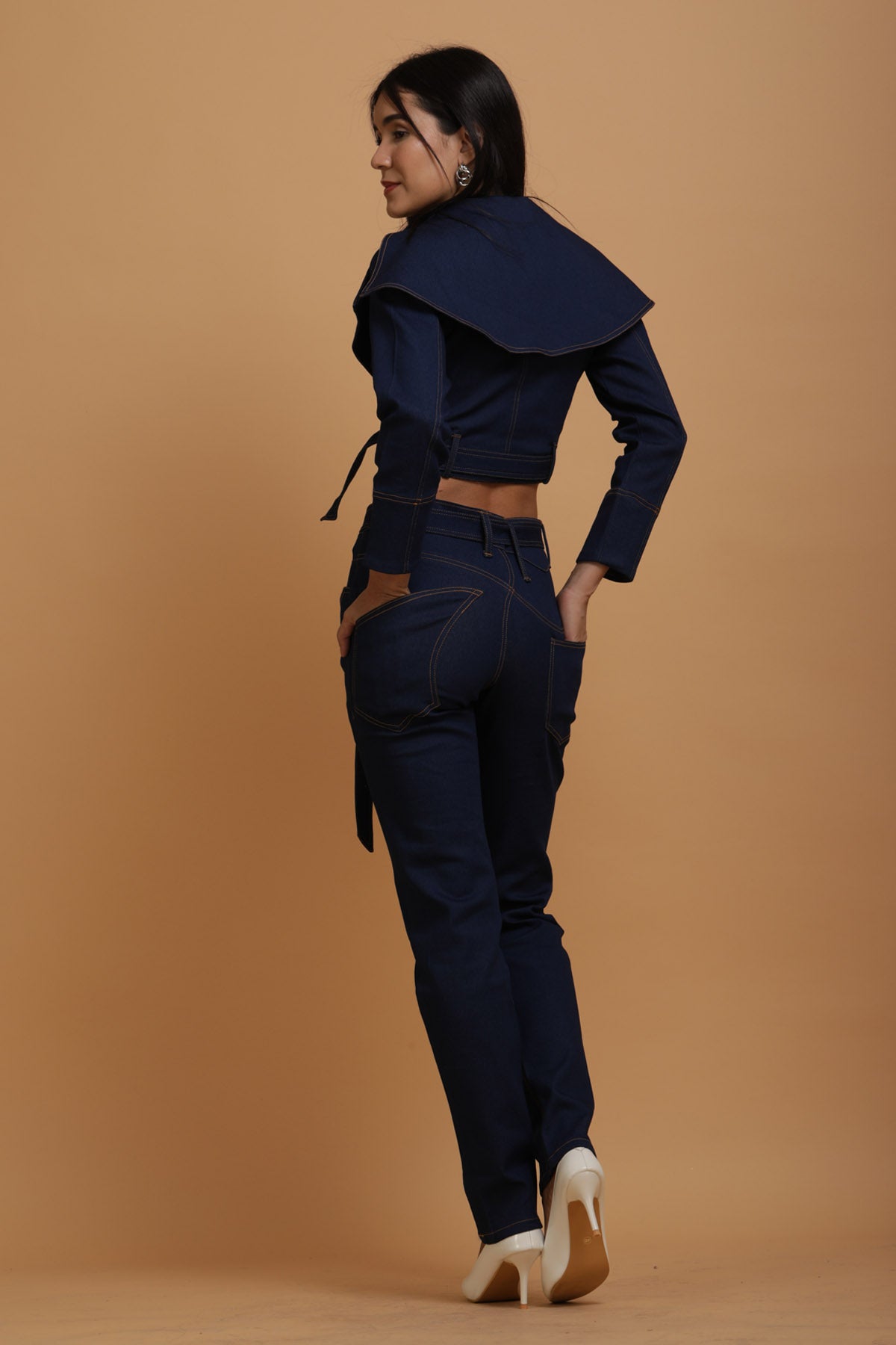 Denim Crop Top & Pant Set