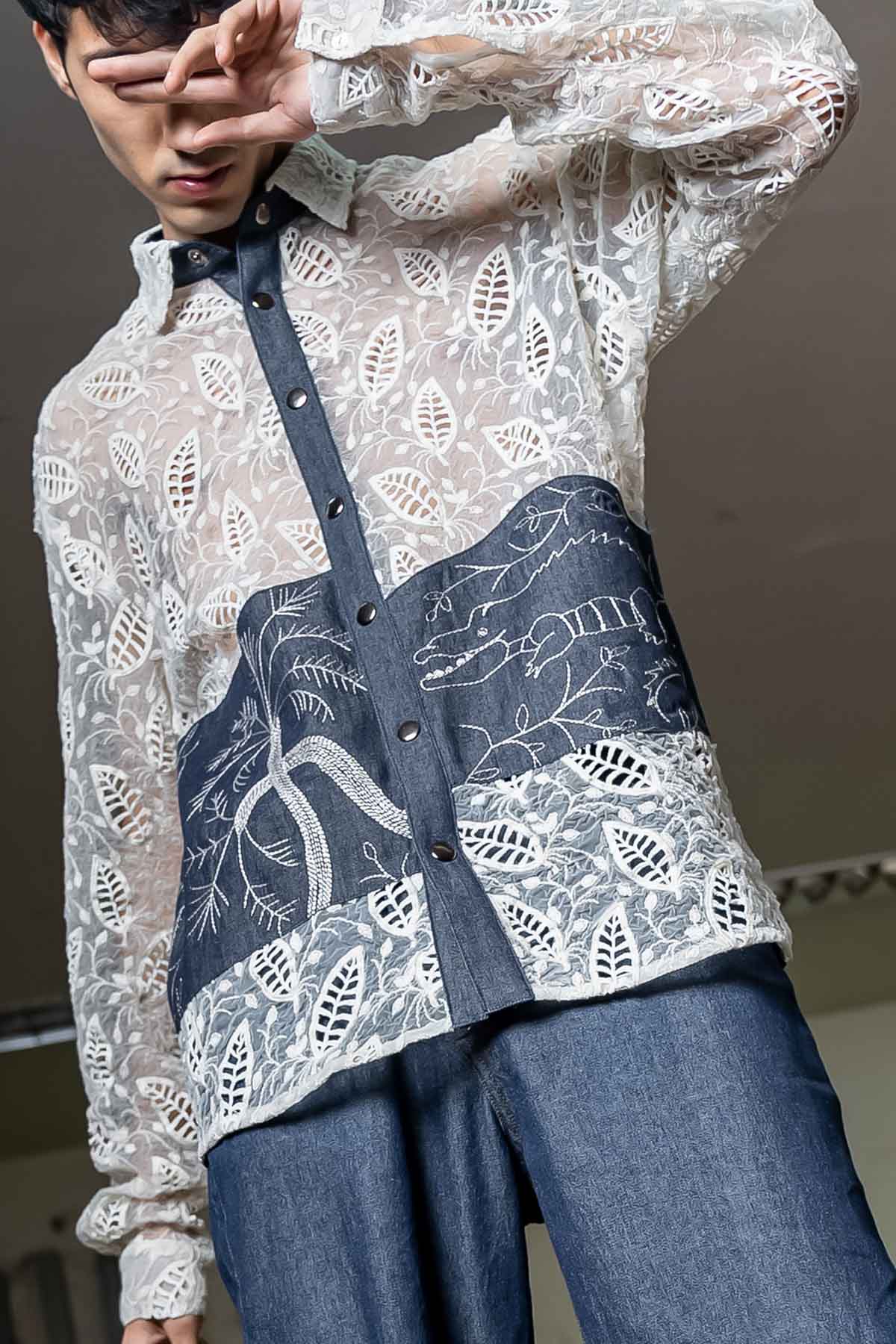 Denim Organza Shirt