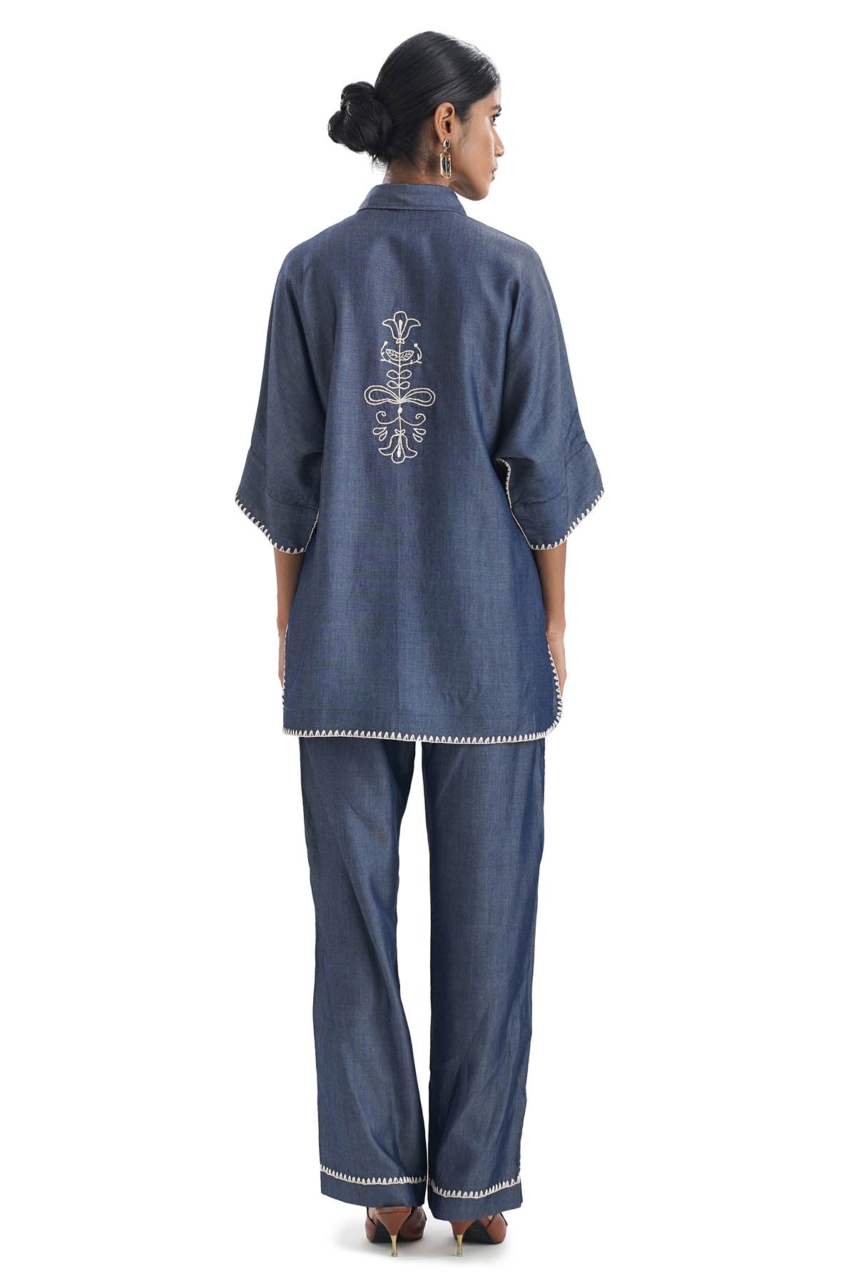 Denim Embroidered Co-ord Set