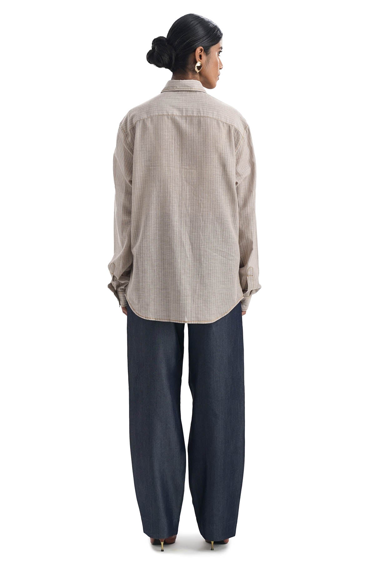 Denim Pocket Fawn Stripe Shirt