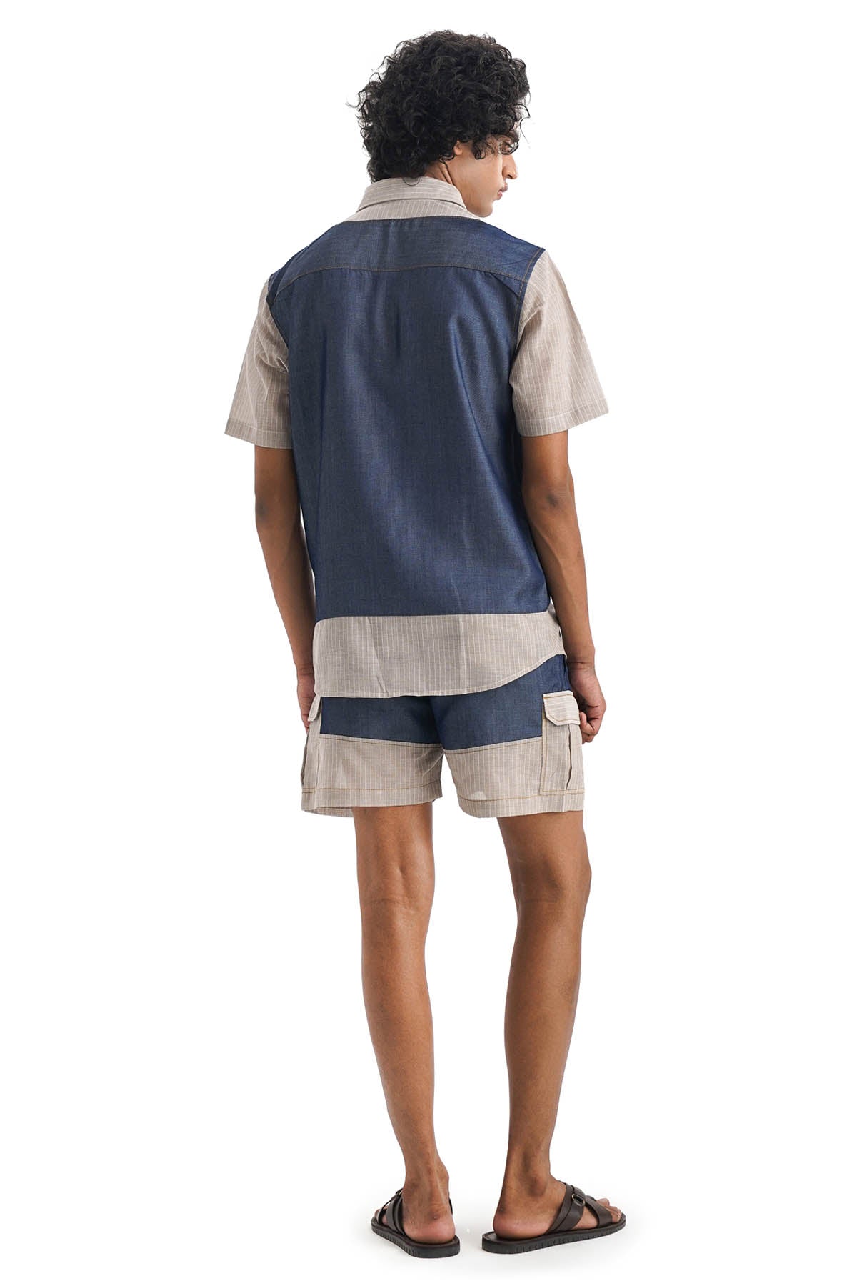 Denim Stripes Waistcoat Shirt