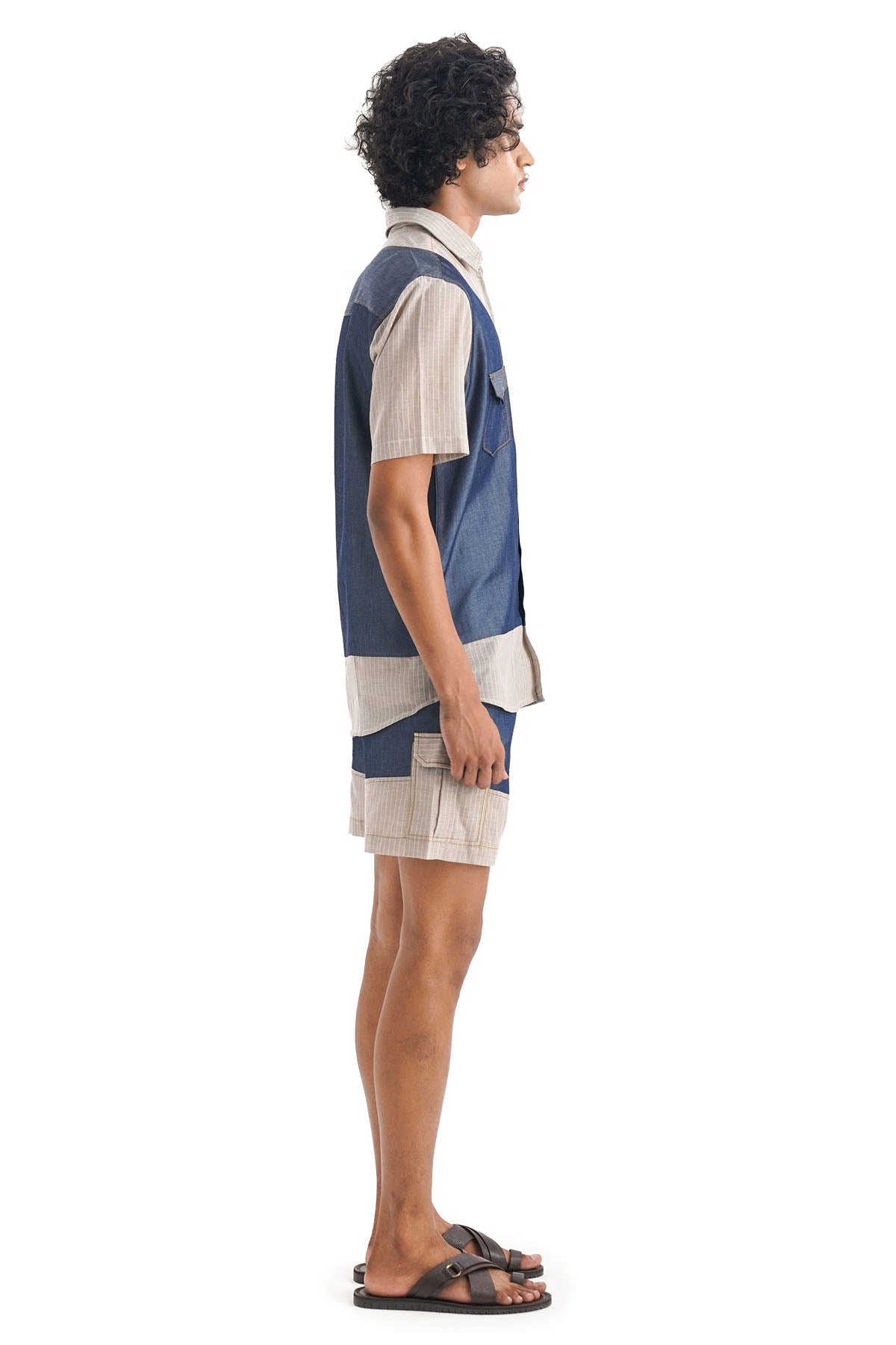 Denim Stripes Waistcoat Shirt