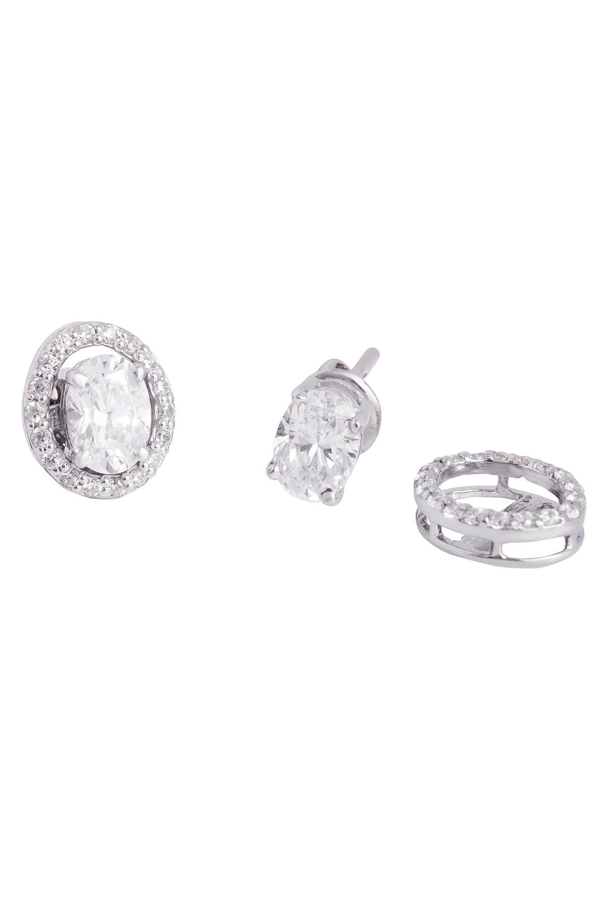 Detachable Oval Solitaire Studs