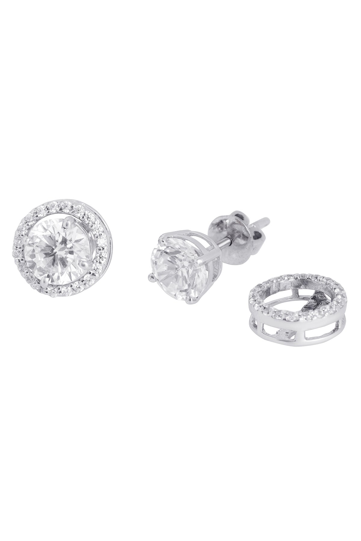 Detachable Round Solitaire Studs