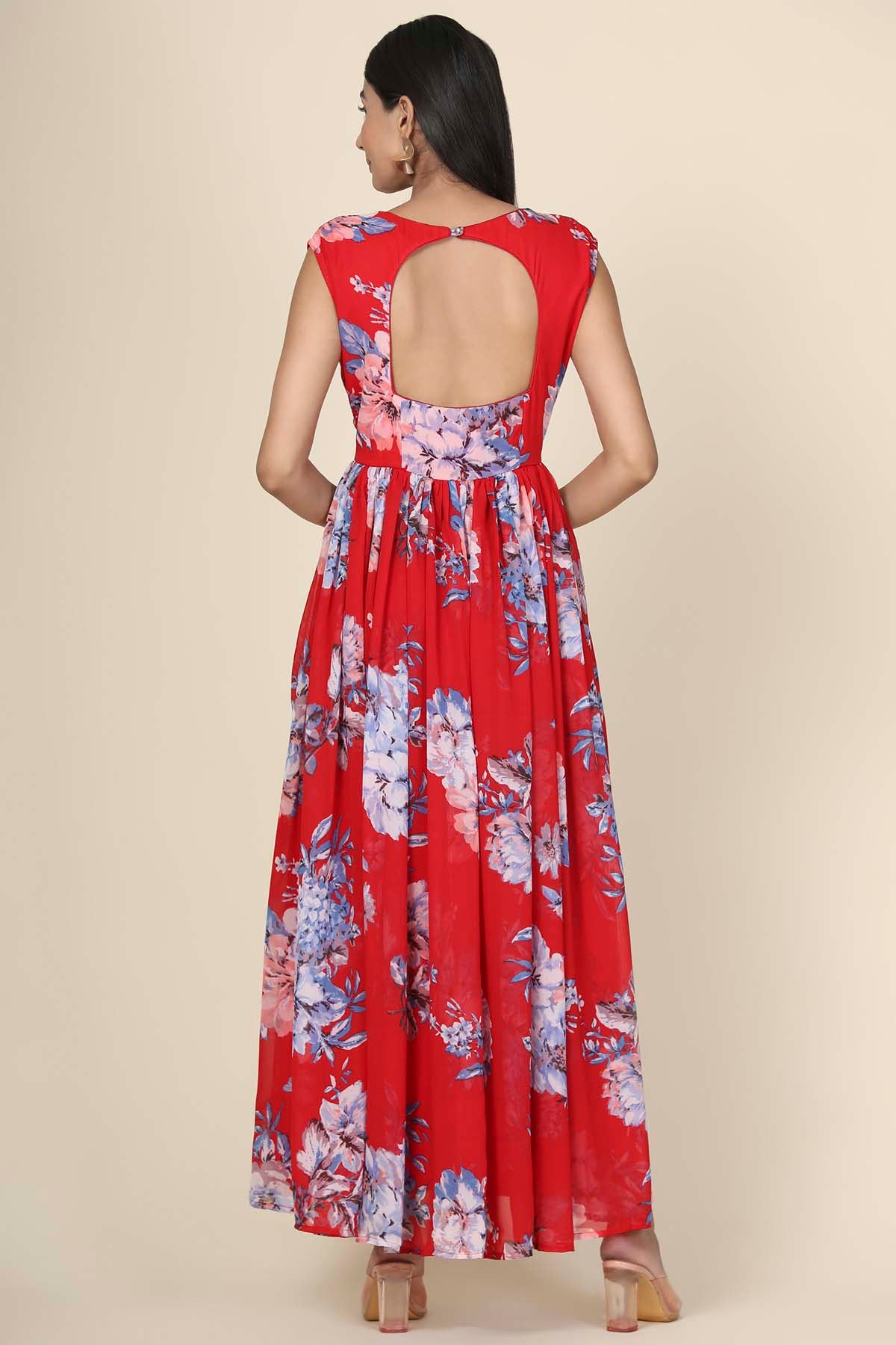 Diamond Neck Layered Dress