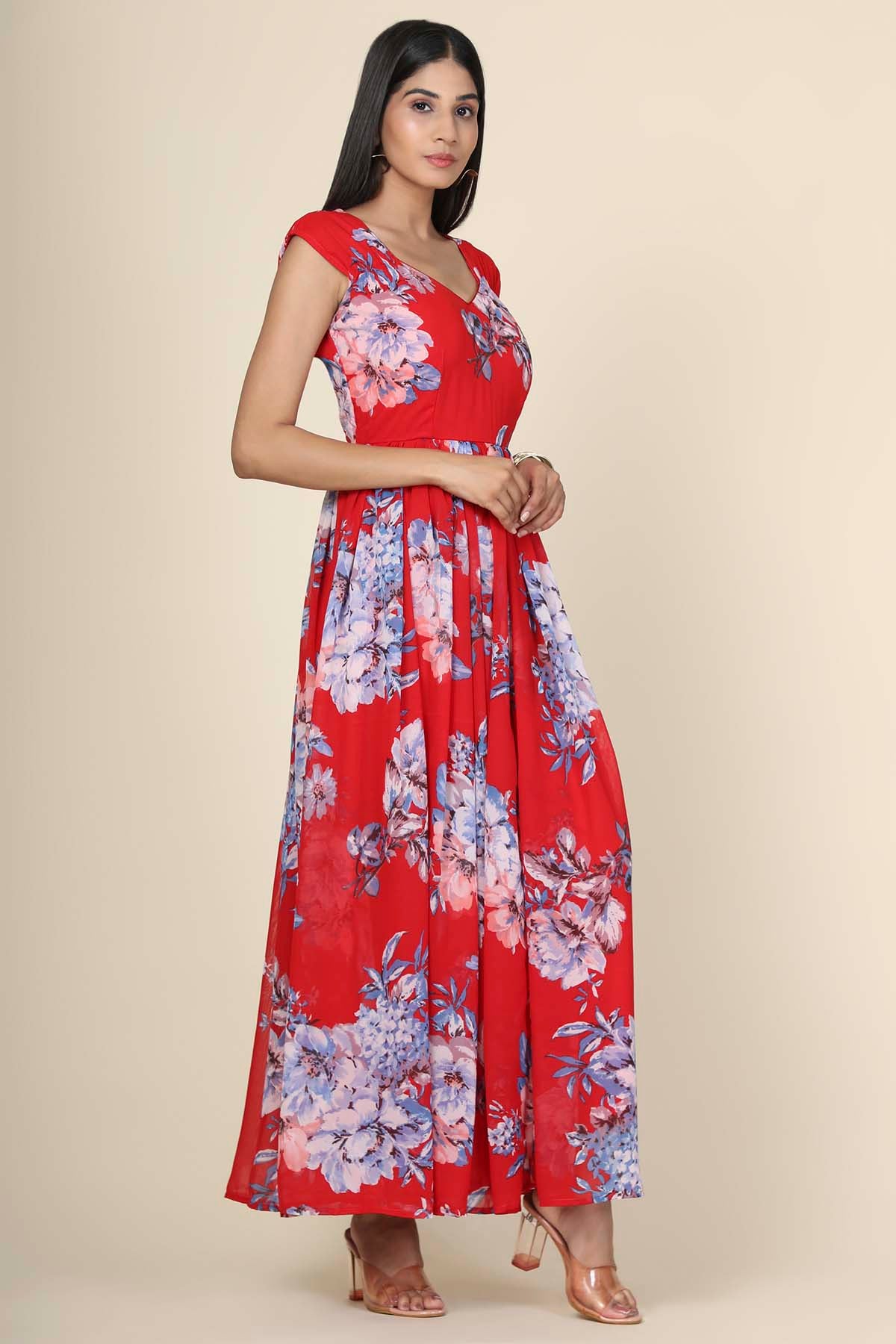 Diamond Neck Layered Dress