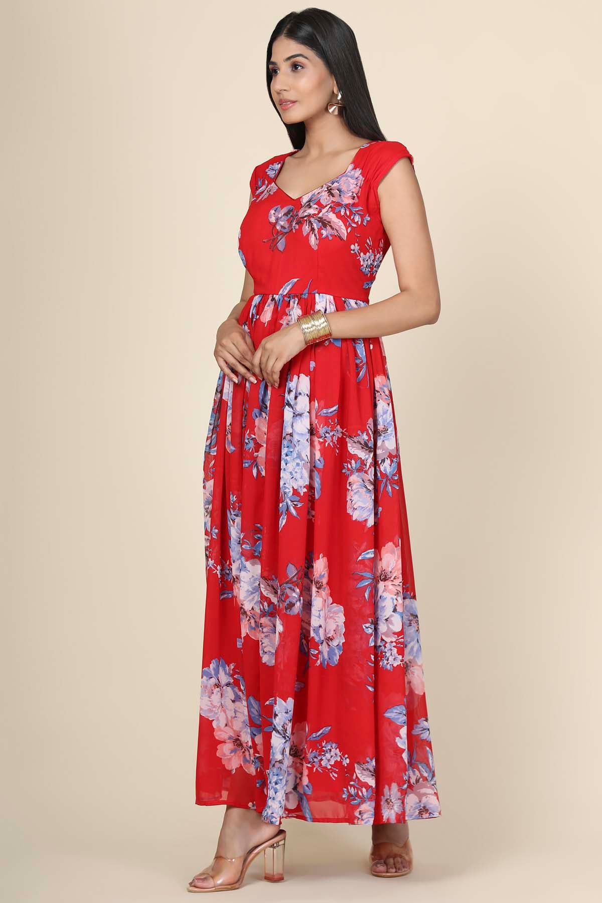 Diamond Neck Layered Dress