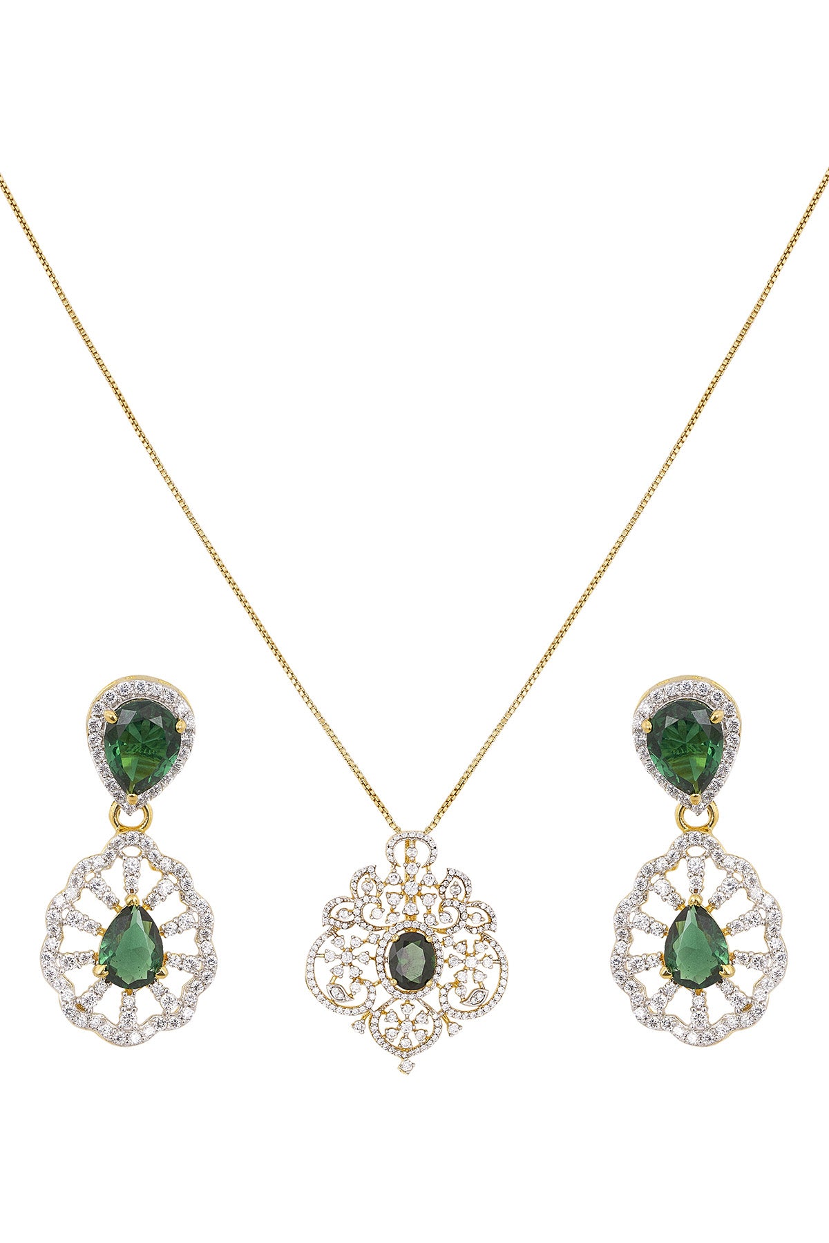 Diamond Danglers & Pendant Set