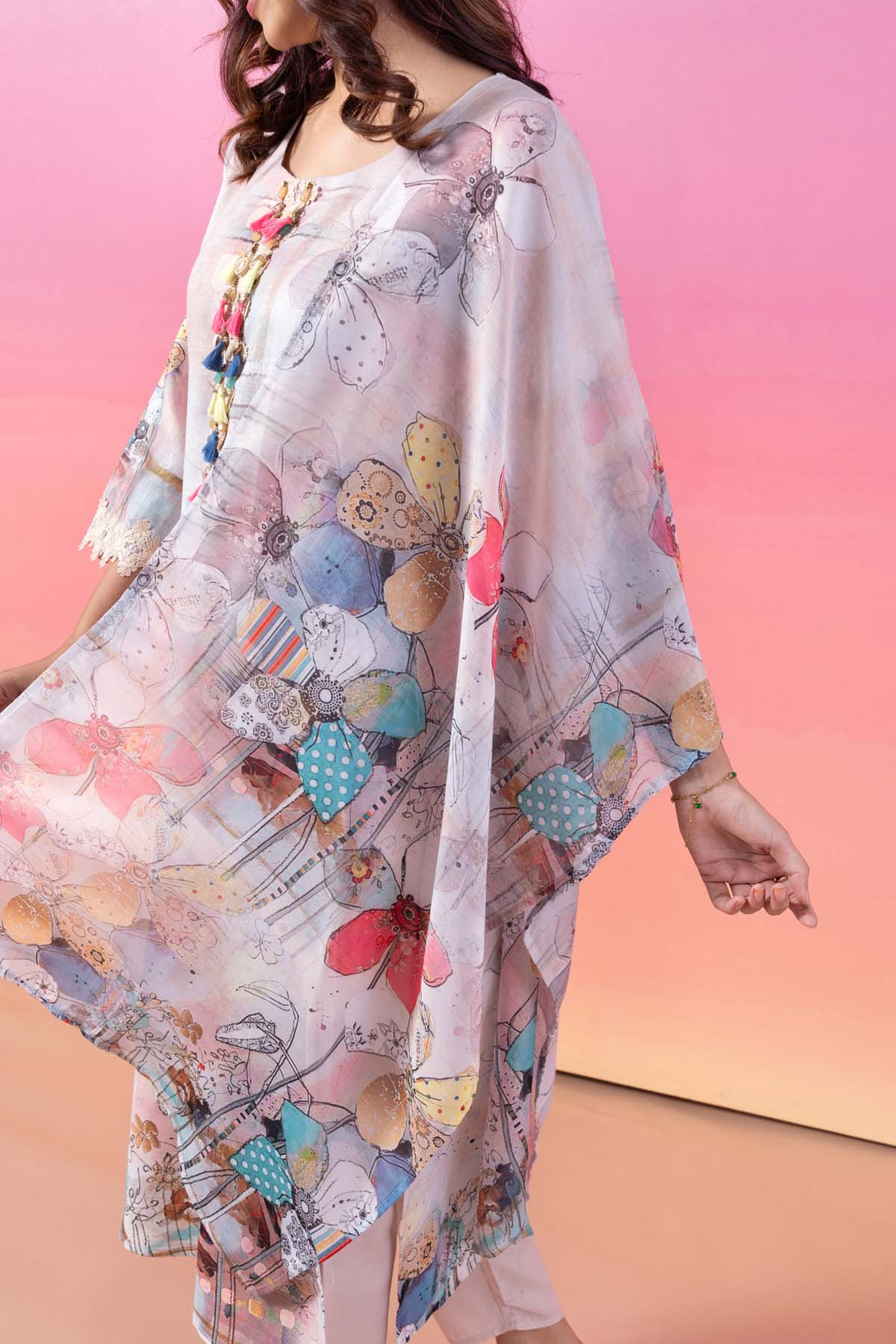 Digital Printed Linen Kurta Set