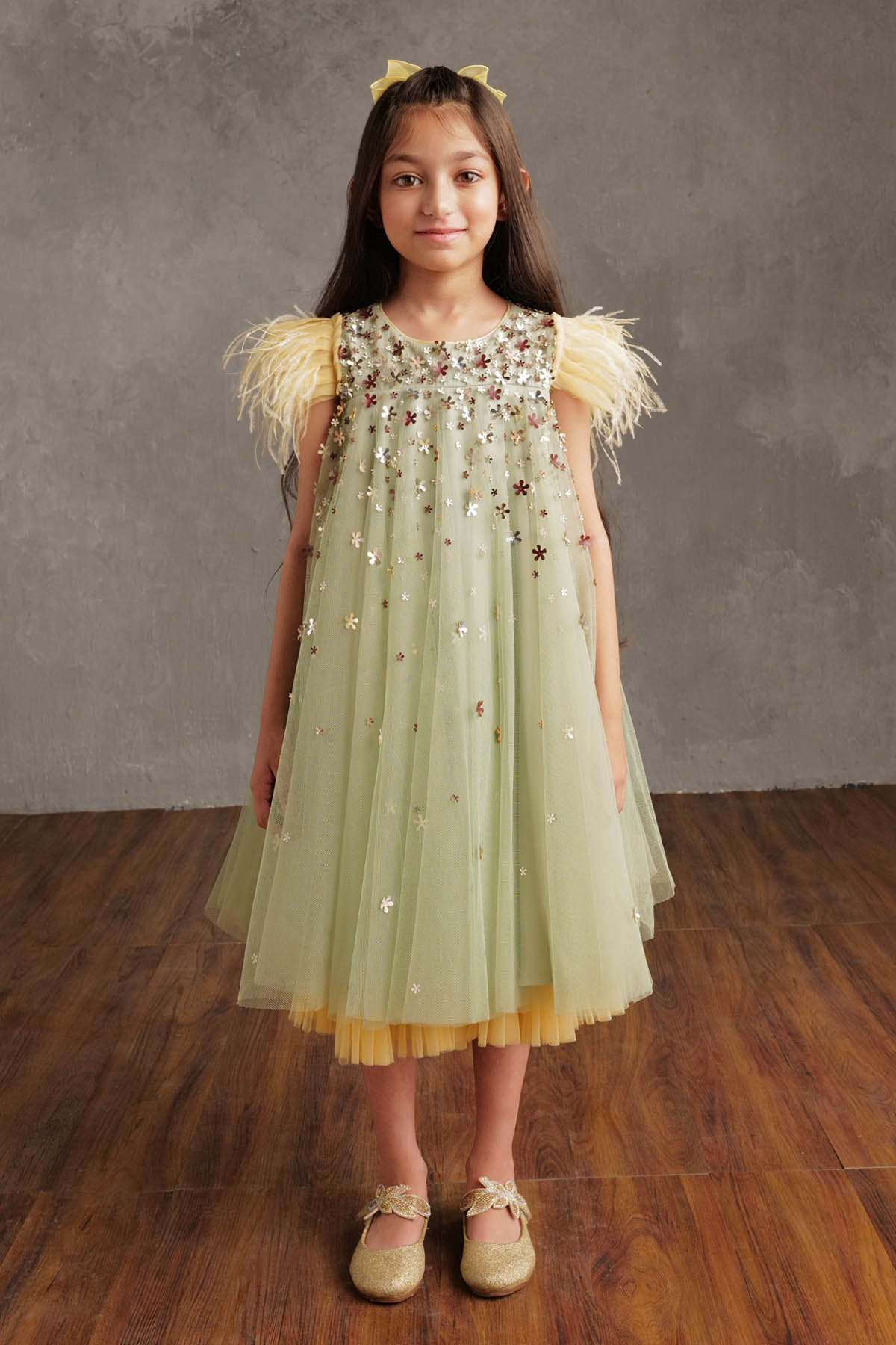 By Not So Serious By Pallavi Mohan Ditsy Floral Flared Dress For Girls Available online at ScrollnShops
