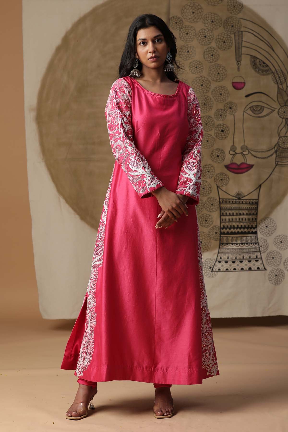 Sleeve Embroidered Kurta Set