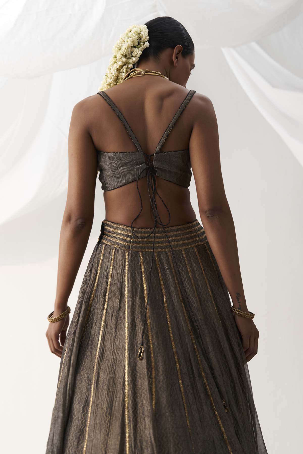 Dot Embroidered Lehenga Set