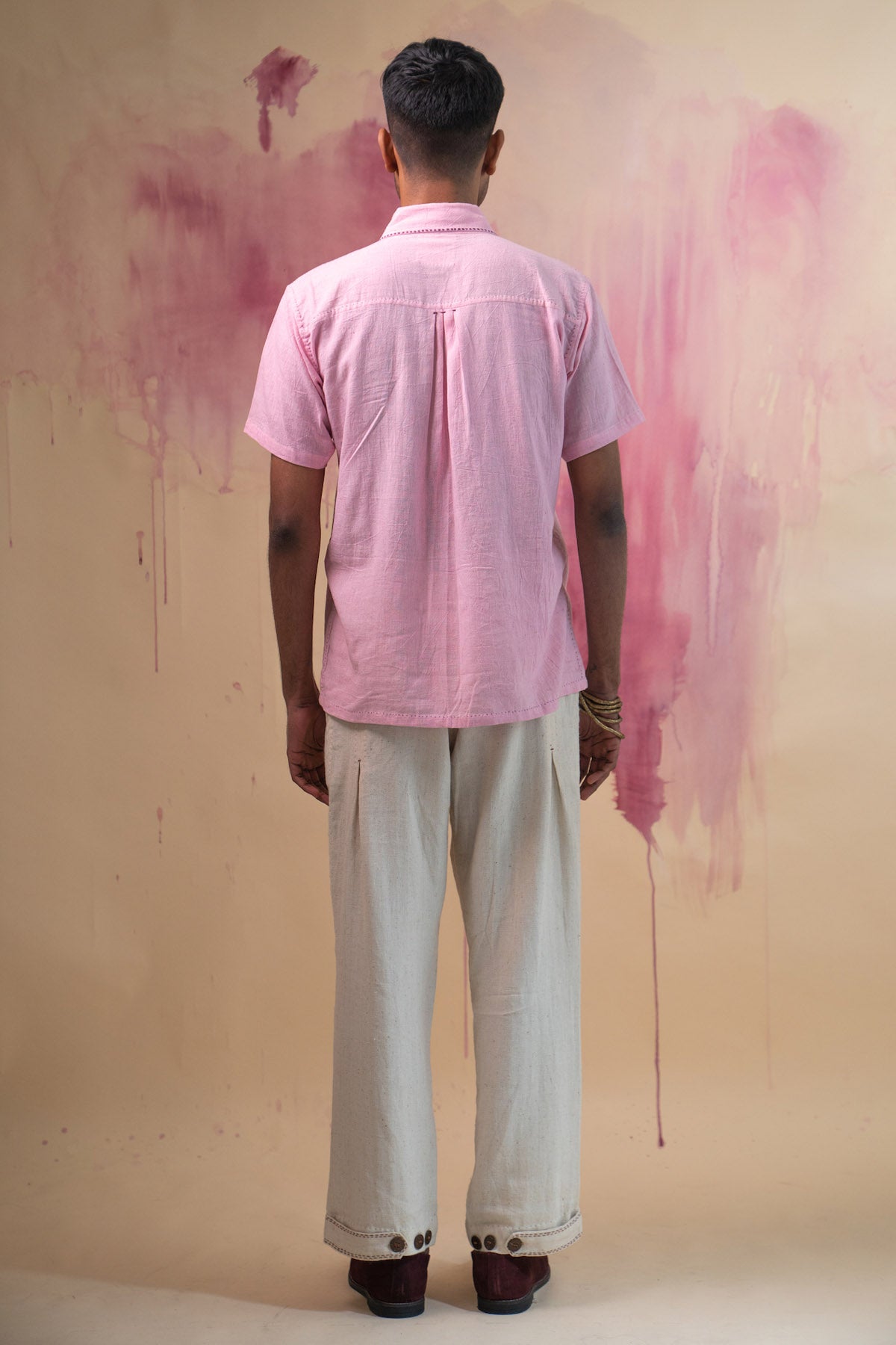 Double Pocket Cotton Pink Shirt