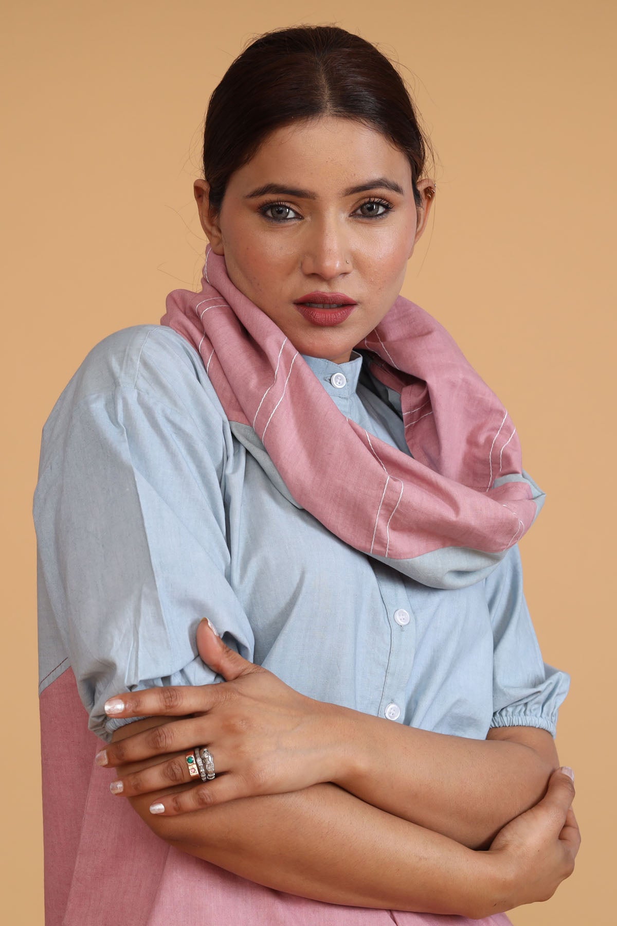 Double Shade Co-ord Set & Scarf