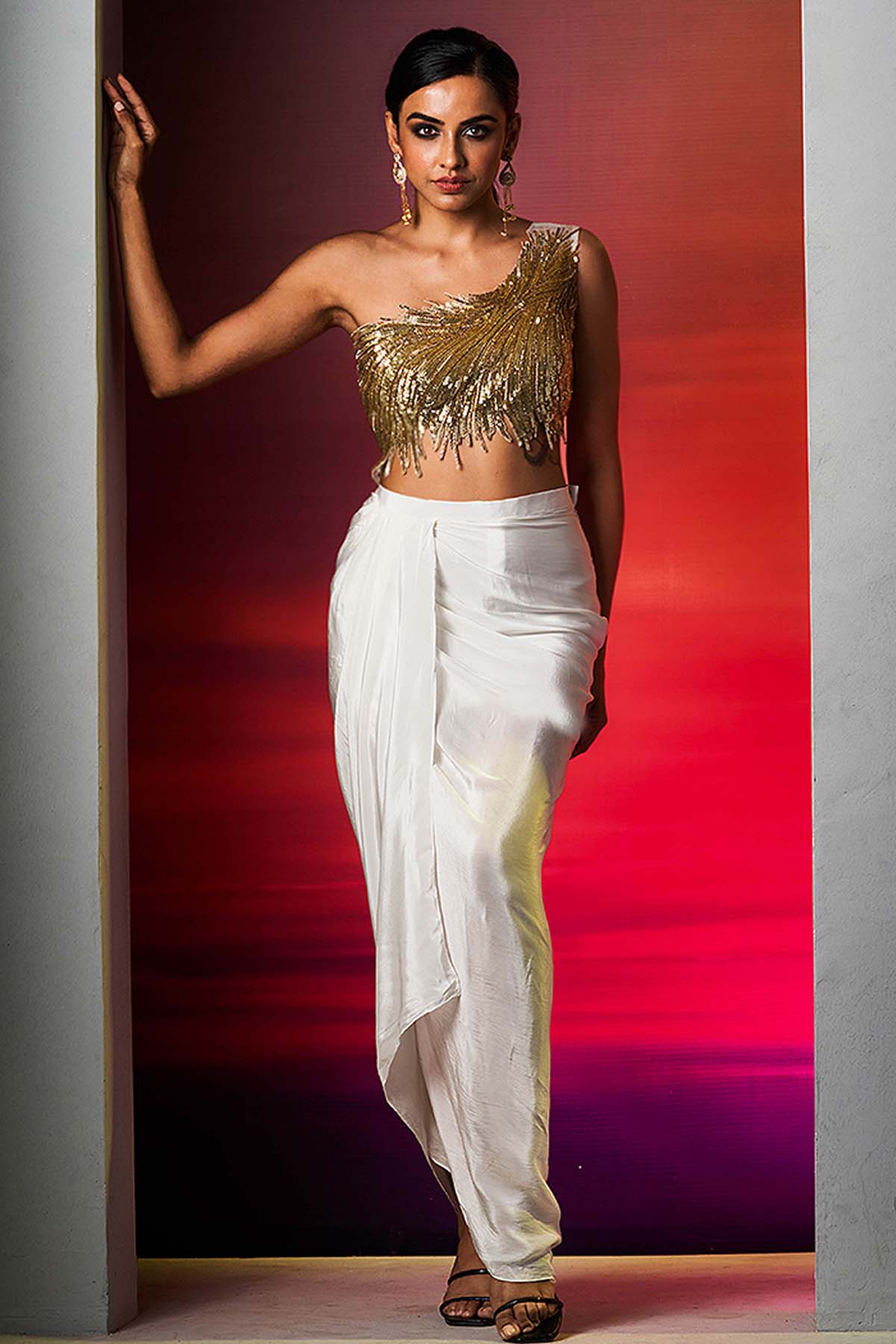 Drape Dhoti Skirt & Cape Set