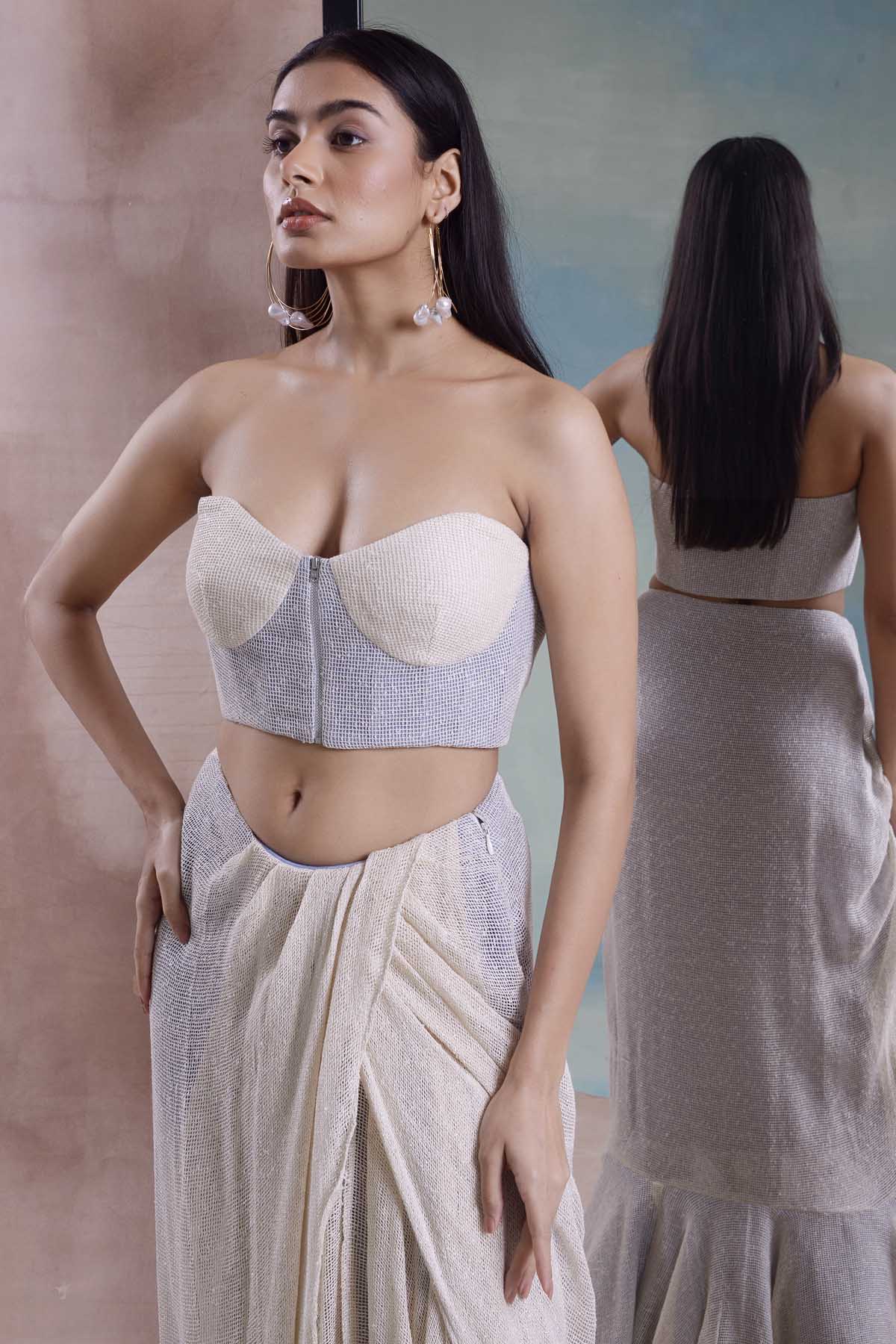 Draped Slit Skirt & Corset Top